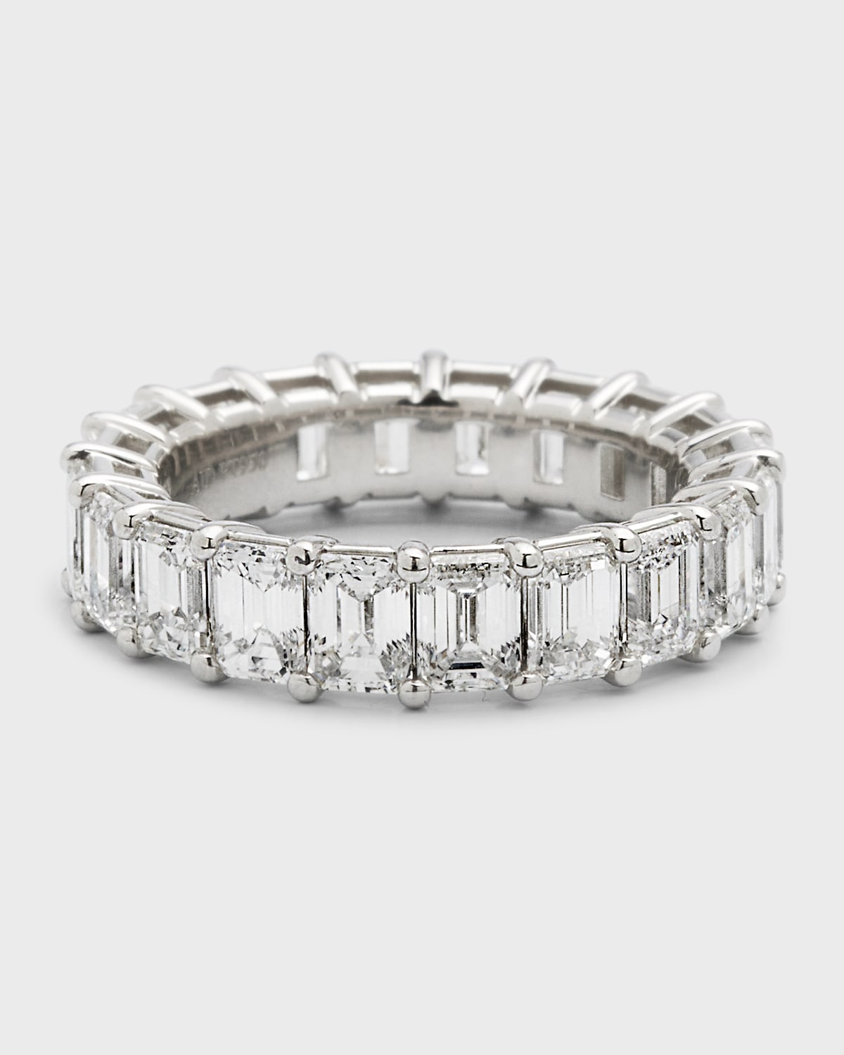Neiman Marcus Diamonds Platinum Emerald-Cut FG/VS Diamond Eternity Band, Size 6.25, 6.2tcw