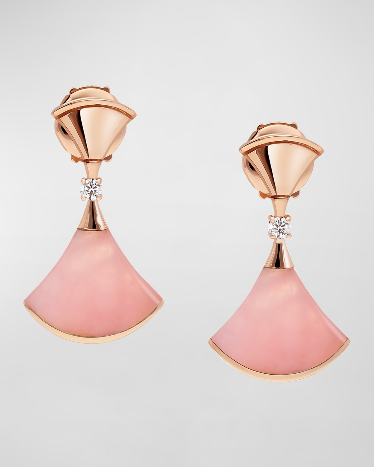 Diva's Dream Pink Opal and Diamond Earrings