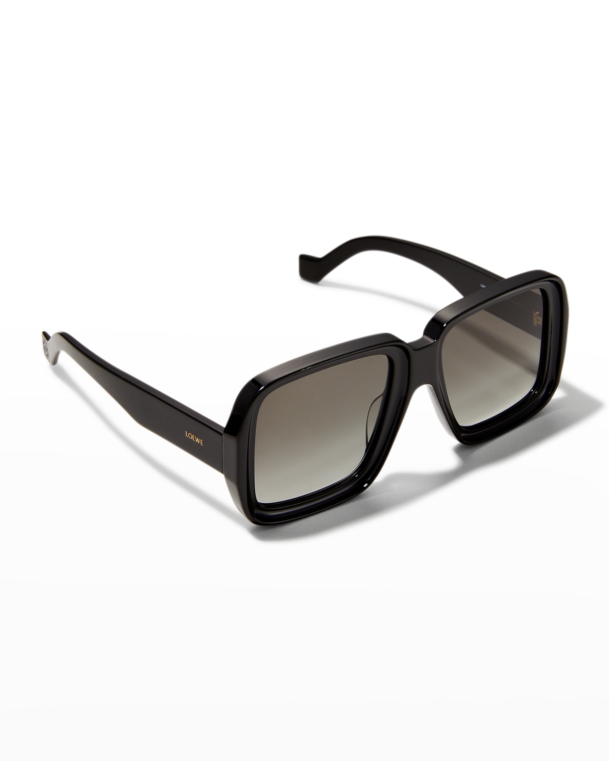 Loewe Square Acetate Sunglasses In 01b Shiny Black