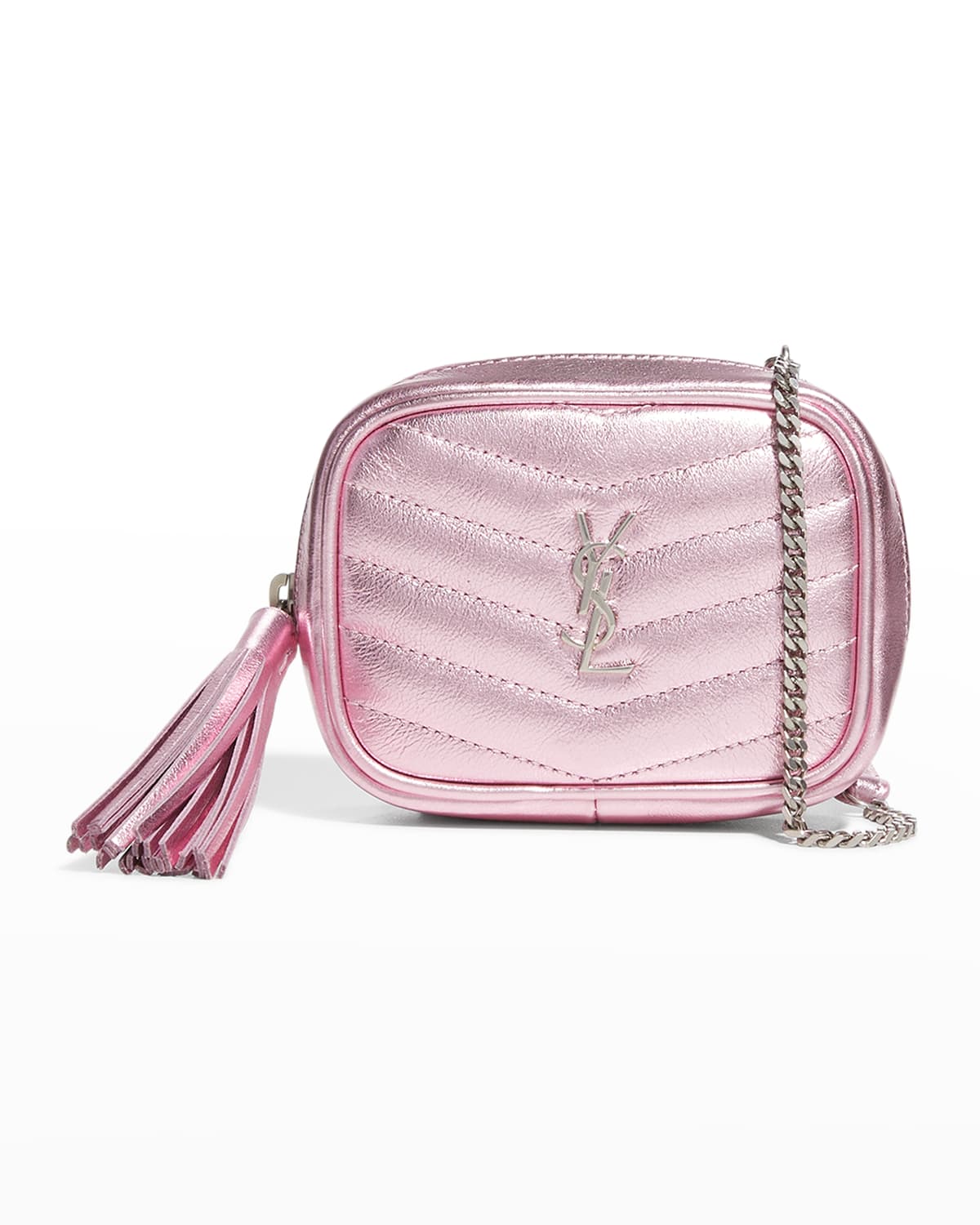 Saint Laurent Lou Baby Ysl Metallic Quilt Belt Bag In Pink ModeSens