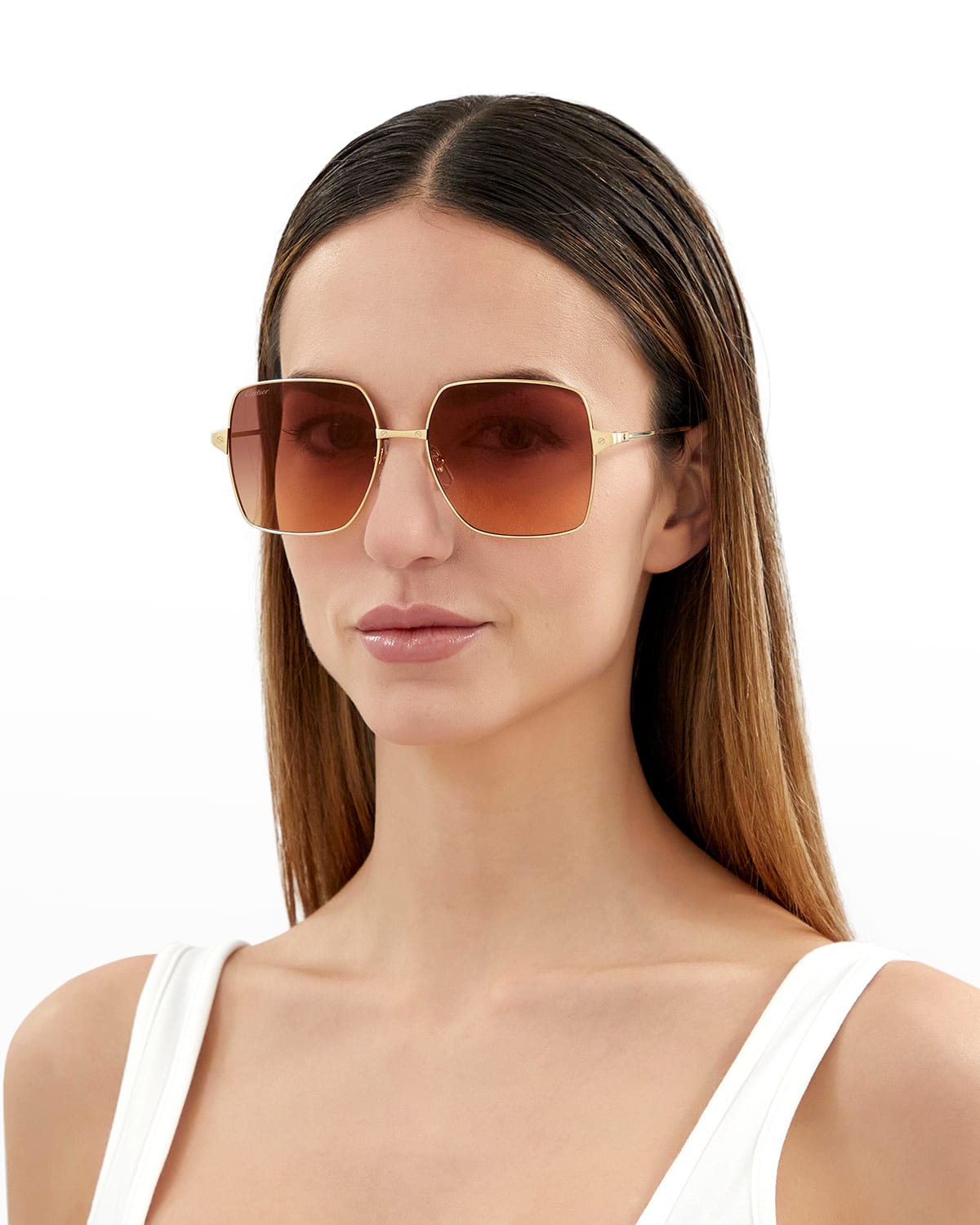 Oversized Square Metal Sunglasses