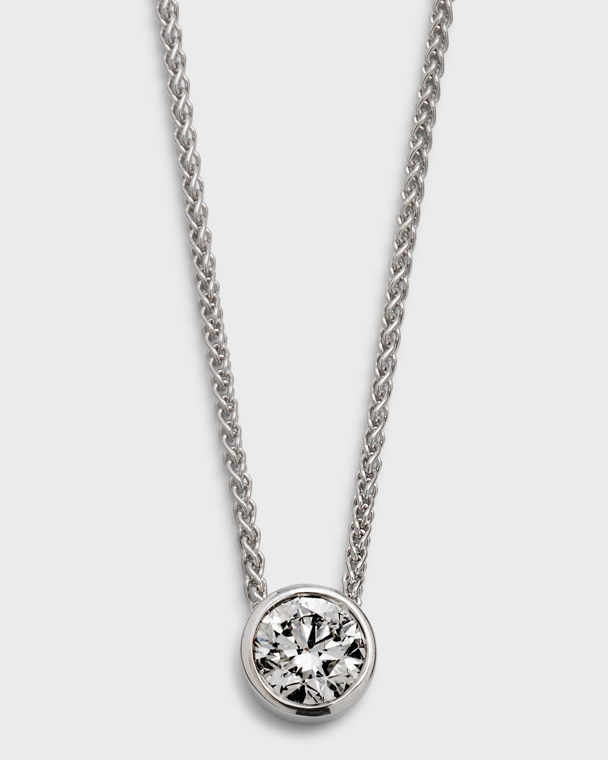 18K White Gold Slider Diamond Pendant Necklace, 16"L, 0.50tcw