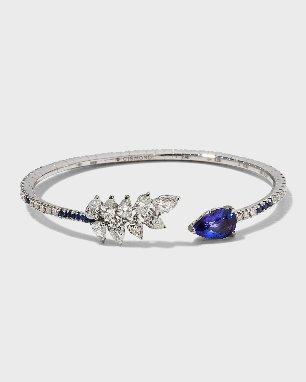 Essenza 18k White Gold Tanzanite and Diamond Bracelet with Blue Sapphires