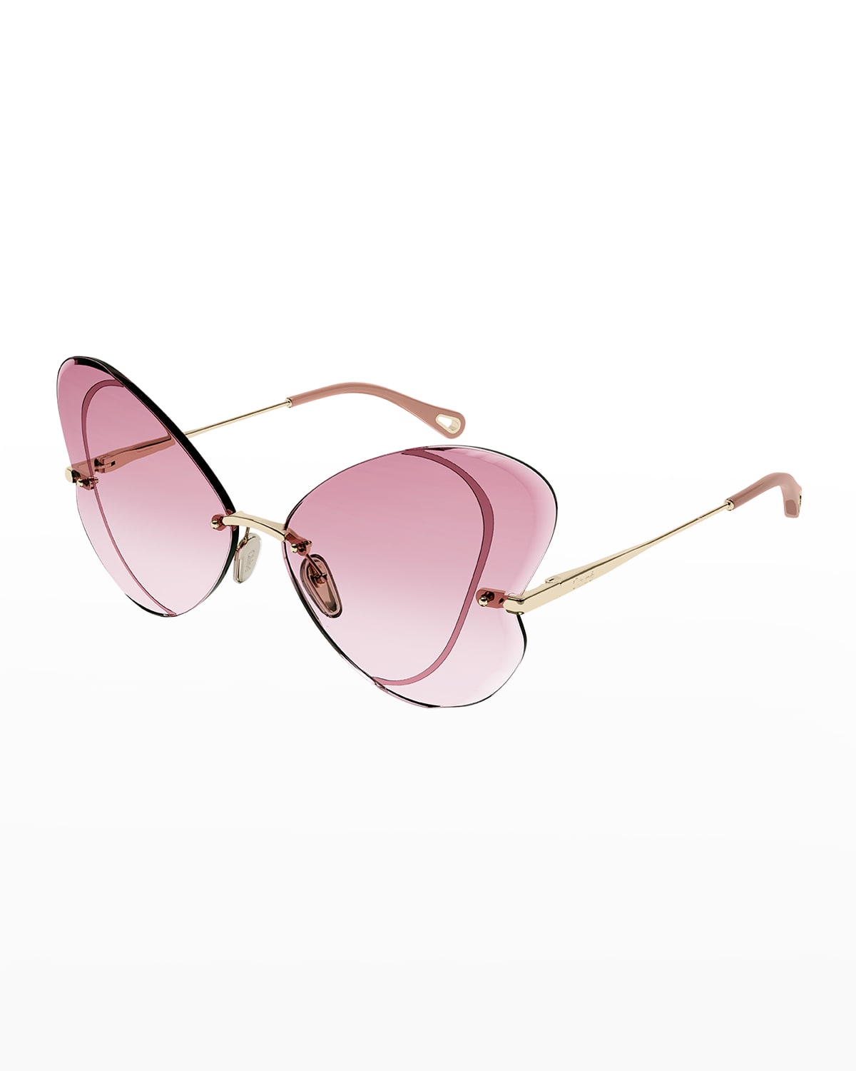 Chloé Tayla 65mm Butterfly Sunglasses In Gold / Magenta