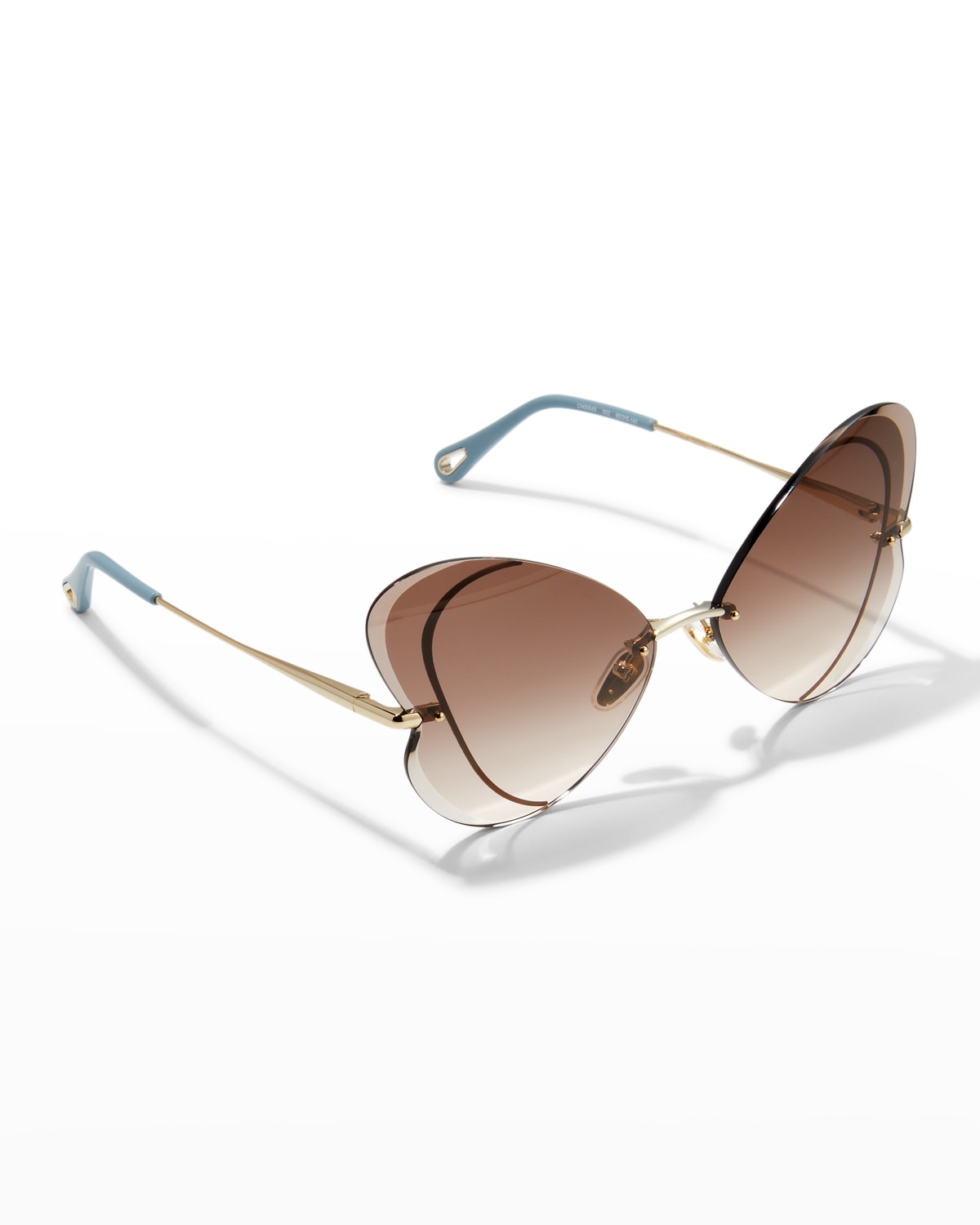 Chloé 65mm Butterfly Sunglasses In Gold / Brown