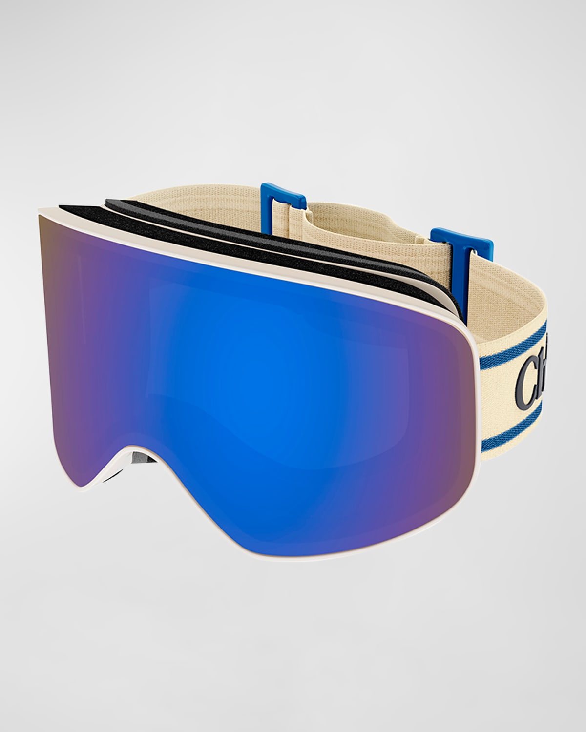 Chloé Logo Injection Plastic Ski Goggles In Matte Solid Ivory