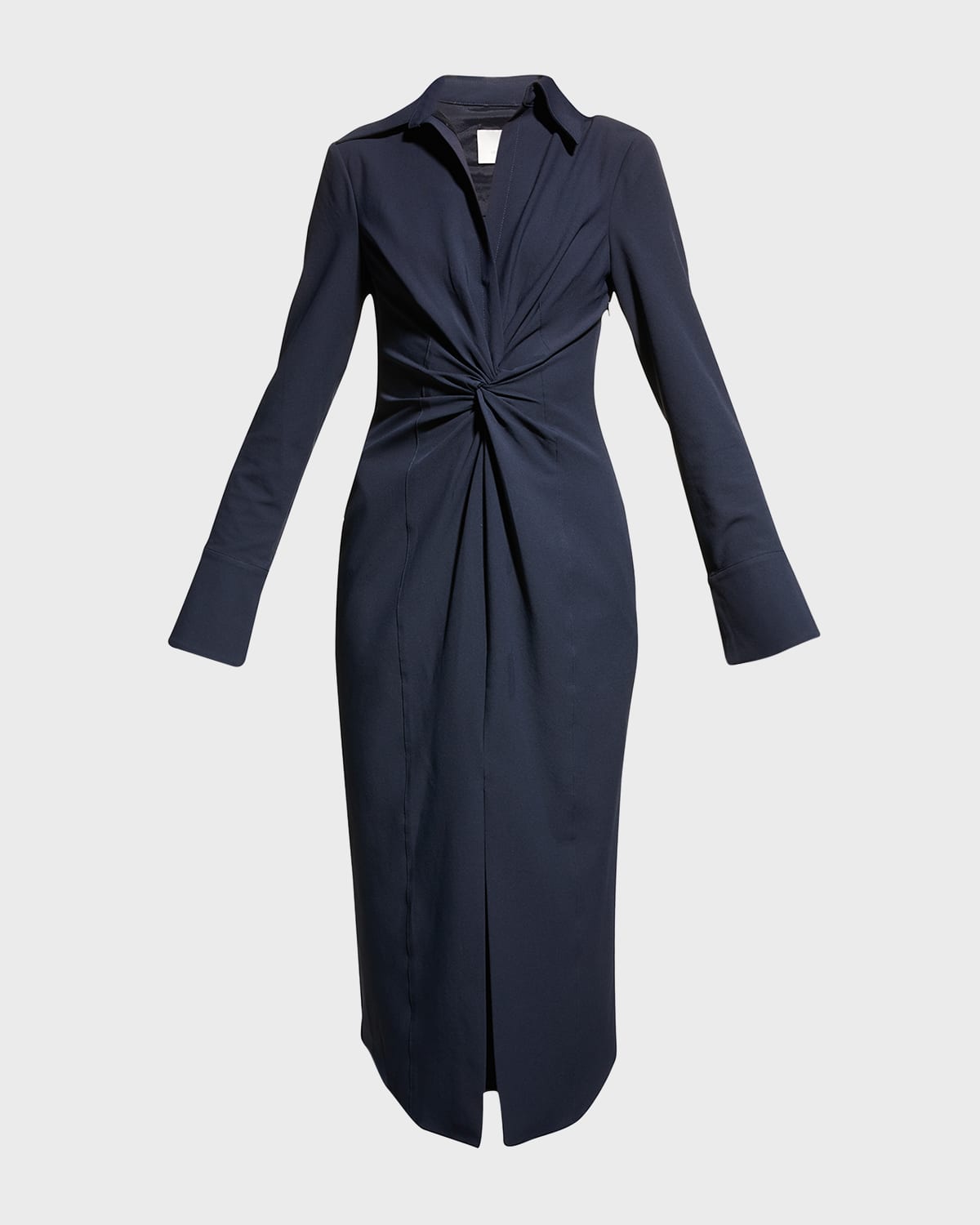 Cinq À Sept Mckenna Twist Midi Shirt Dress In Navy