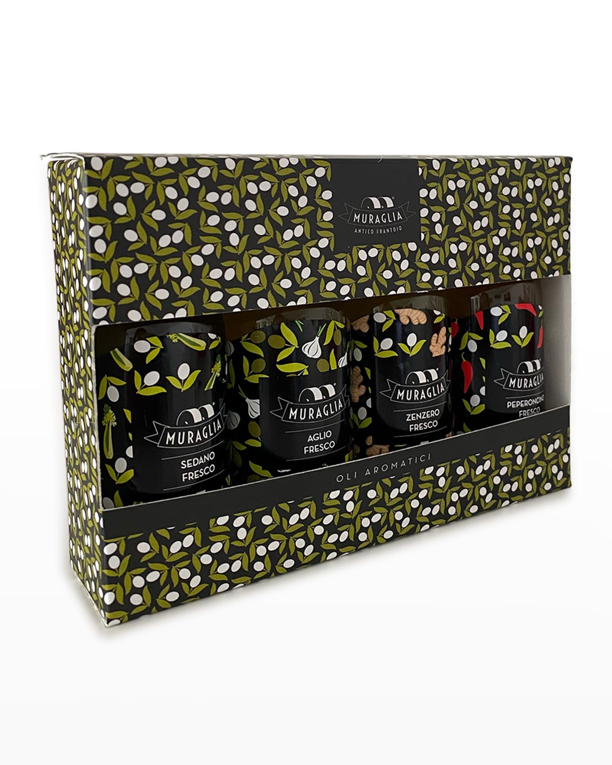 Spiced Line Extra Virgin Olive Oil Tasting Box - Pepper, Ginger, Garlic & Celery - 4 x 1.69 oz. Bottles