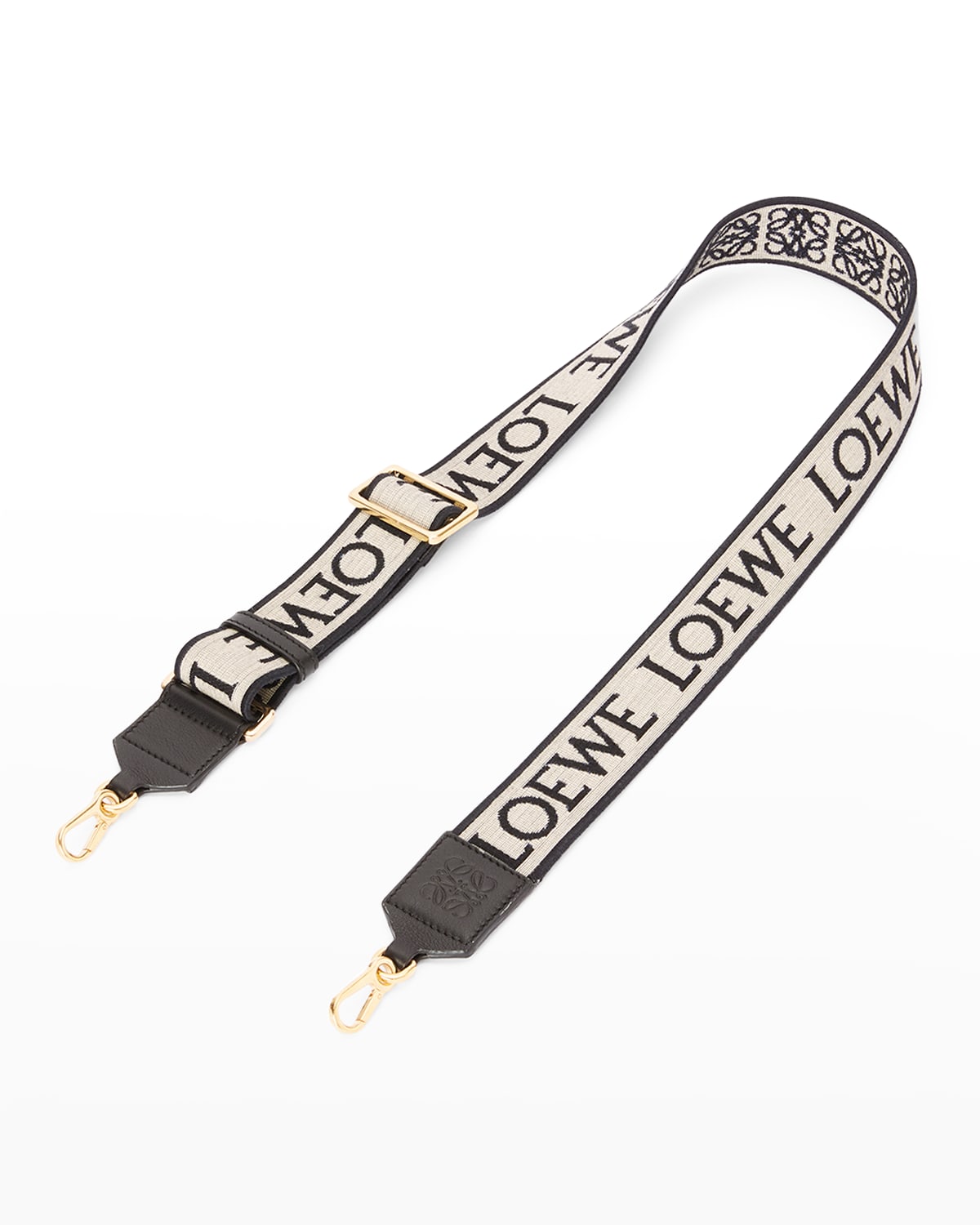 Loewe Anagram Loop Cotton And Leather Bag Strap In Navy/black
