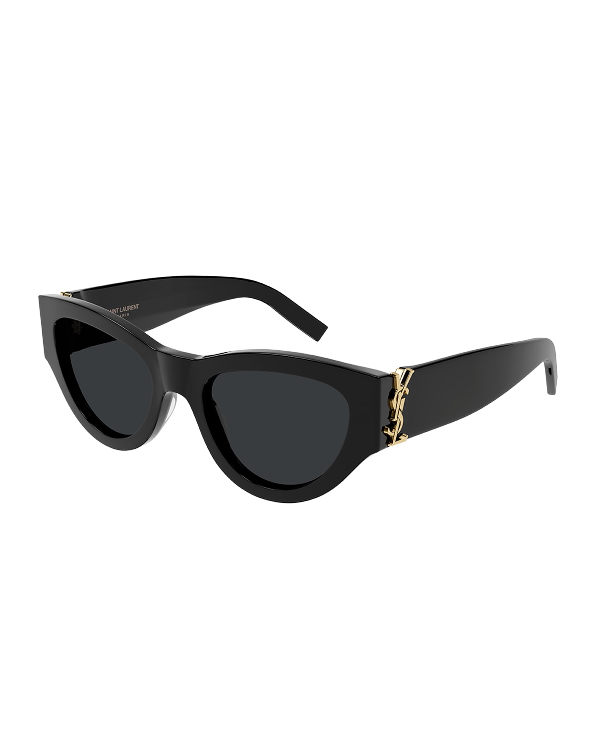Saint Laurent Ysl Acetate Cat-eye Sunglasses In Shiny Black