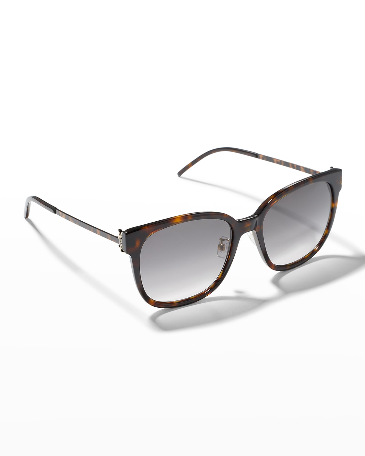 Saint Laurent Ysl Acetate Cat-eye Sunglasses In Dark Havana