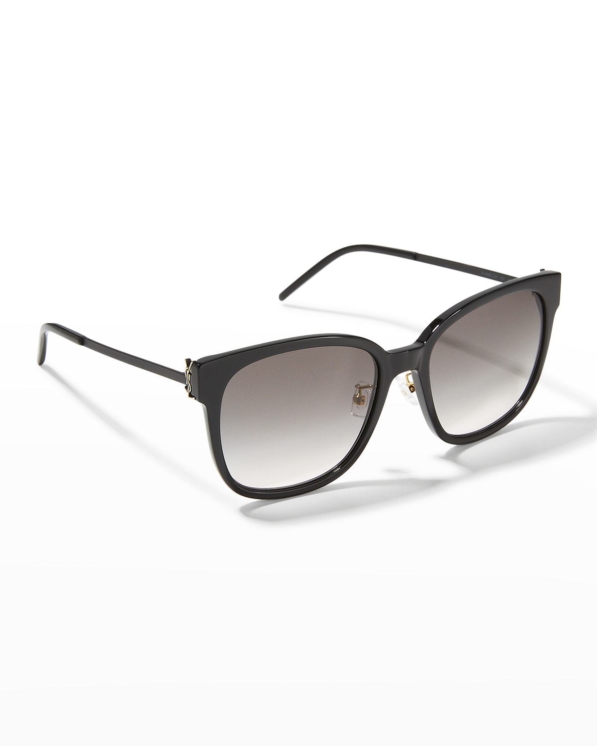 Saint Laurent Ysl Acetate Cat-eye Sunglasses In Shiny Black