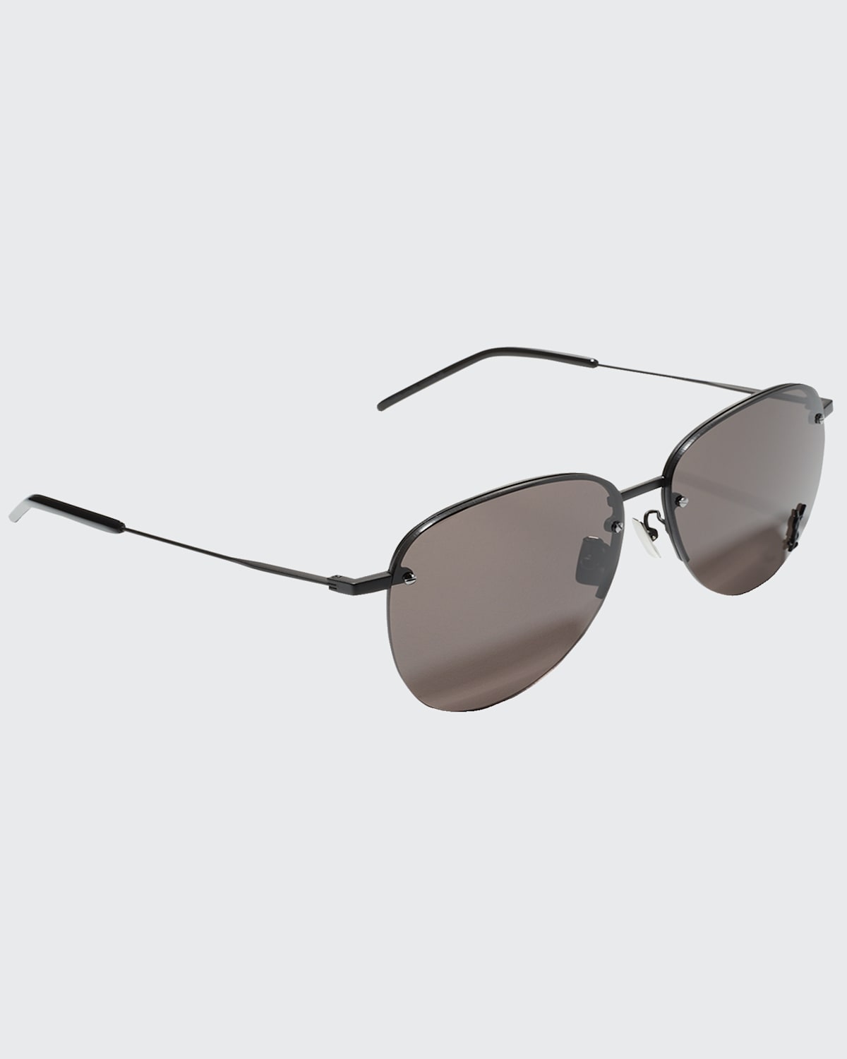 Saint Laurent Monogram Pin 61mm Aviator Sunglasses In Semi Matte Black