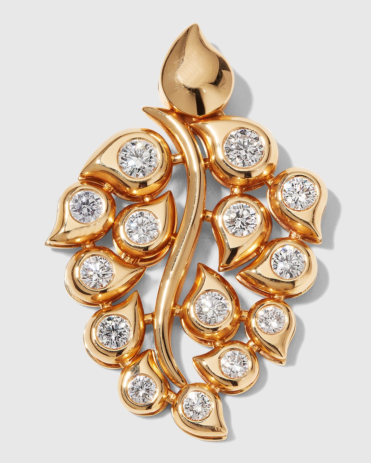 Tamara Comolli Rose Gold Diamond Snowflake Leaf Classic Pendant