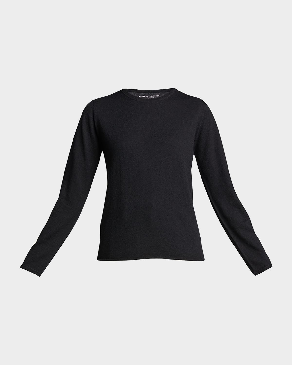 MAJESTIC CASHMERE LONG-SLEEVE CREWNECK PULLOVER