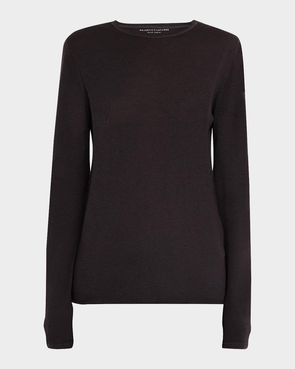 Majestic Machine Washable Cashmere Crewneck Pullover In Chocolat