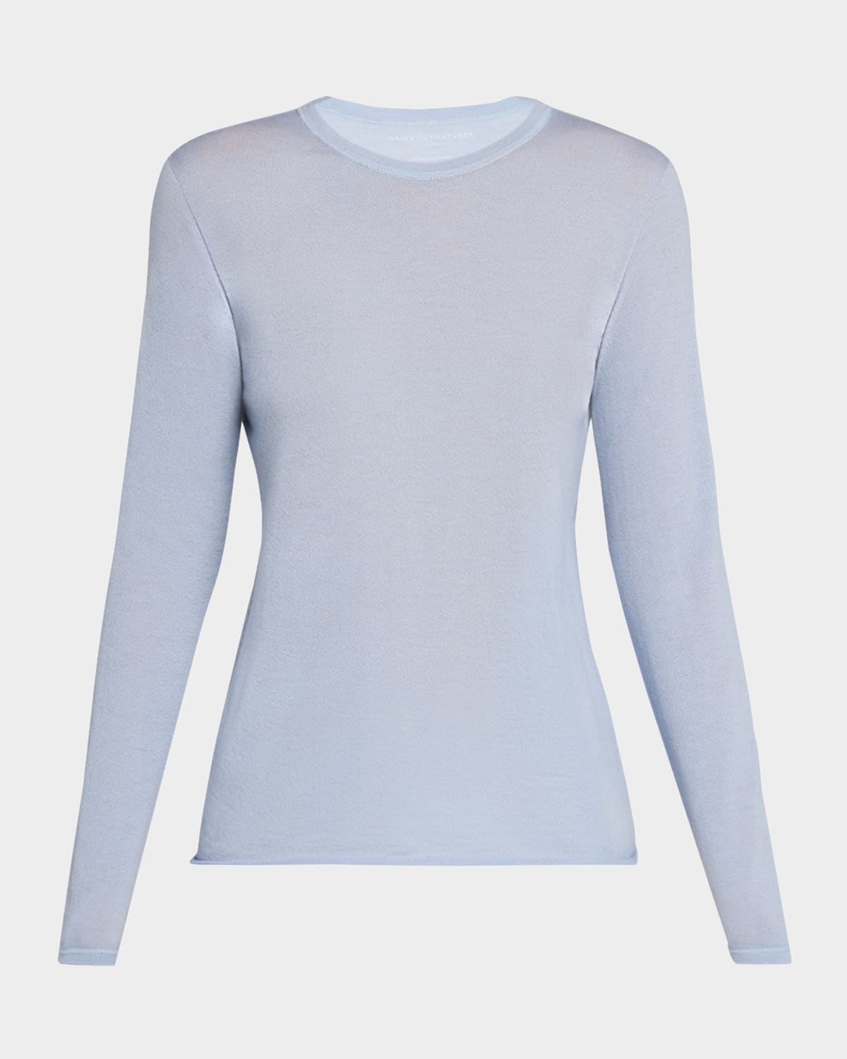 MAJESTIC MACHINE WASHABLE CASHMERE CREWNECK PULLOVER 