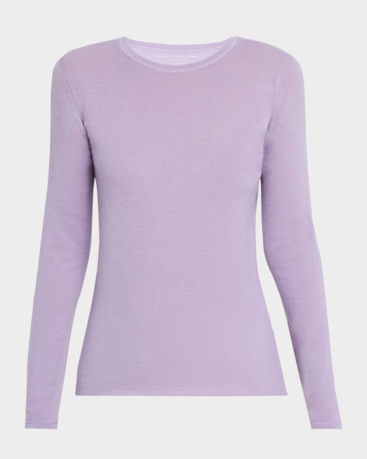 MAJESTIC MACHINE WASHABLE CASHMERE CREWNECK PULLOVER 