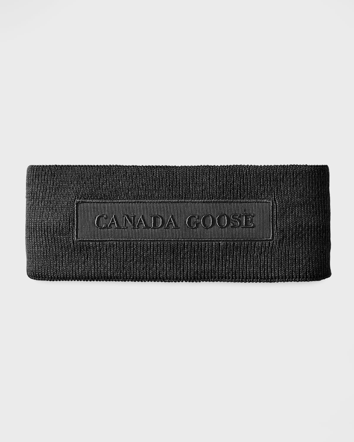 Shop Canada Goose Tonal Emblem Ear Warmer In Black