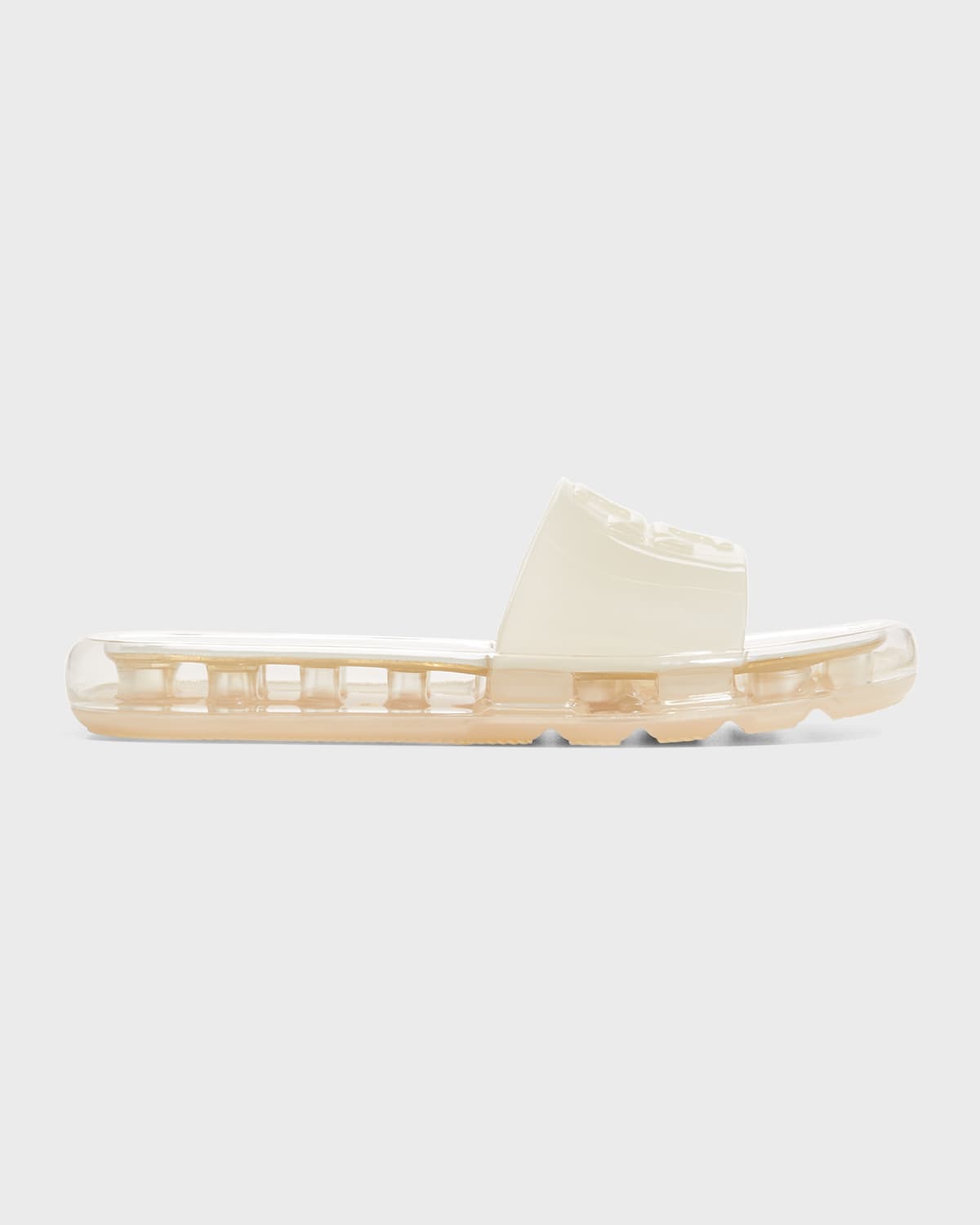 Tory Burch Clear Bubble Jelly Flat Sandals In New Ivory New Iv