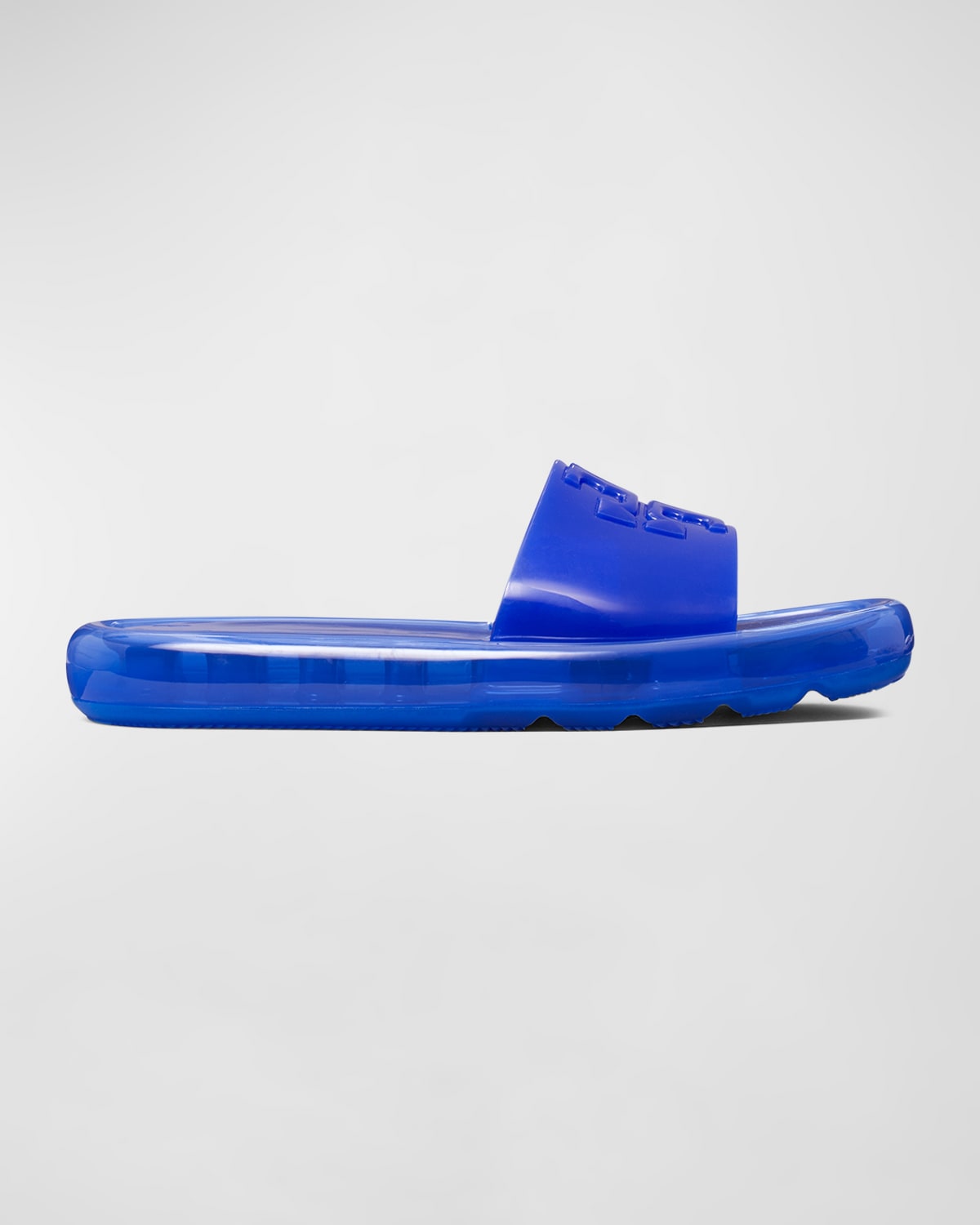 Tory Burch Bubble Jelly Slide Sandal In Blue Dahlia