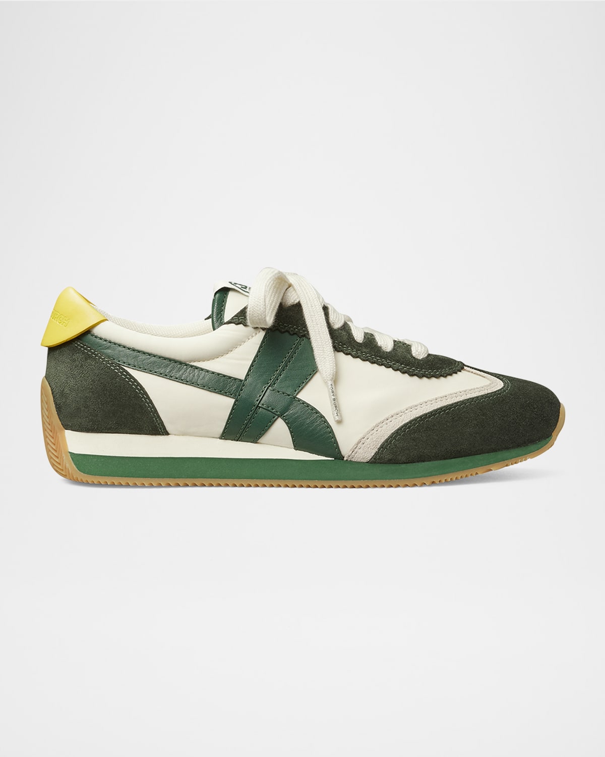 TORY BURCH HANK MIXED LEATHER RETRO SNEAKERS 