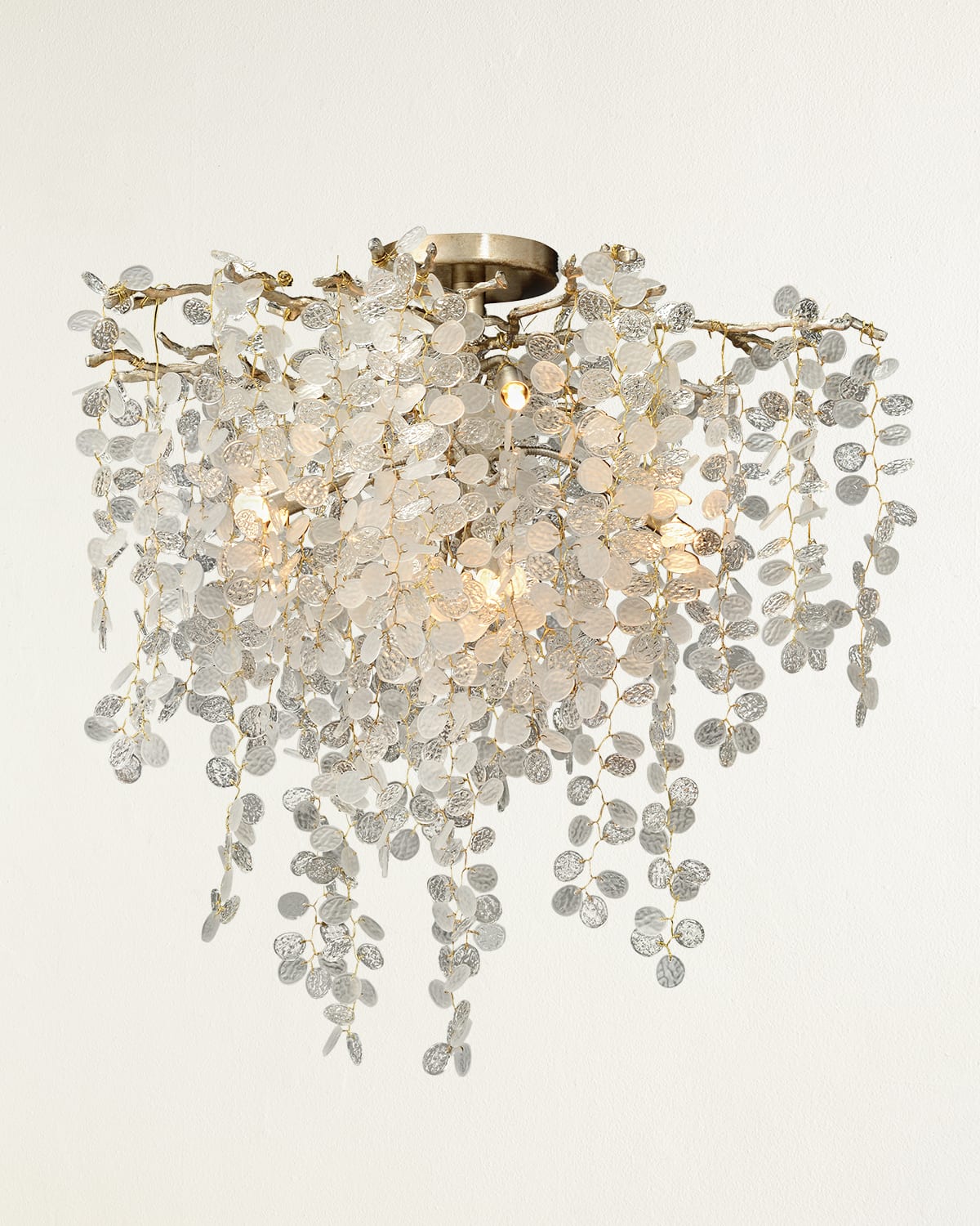 John-richard Collection Shiro Noda Five-light Flush Chandelier, 10.5"t X 25"d In Clear