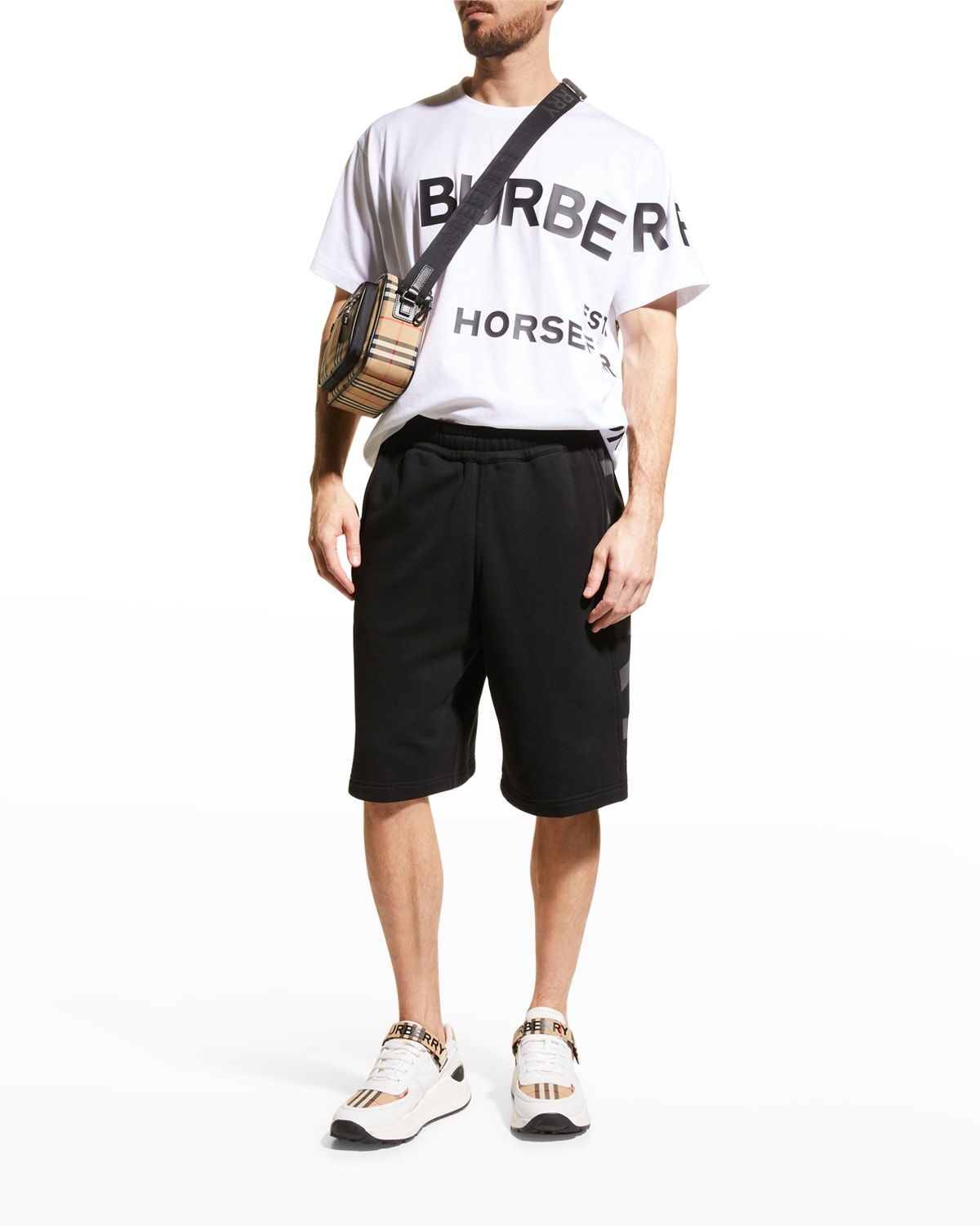 Burberry Men's Murray Exploded-Logo Sweat Shorts