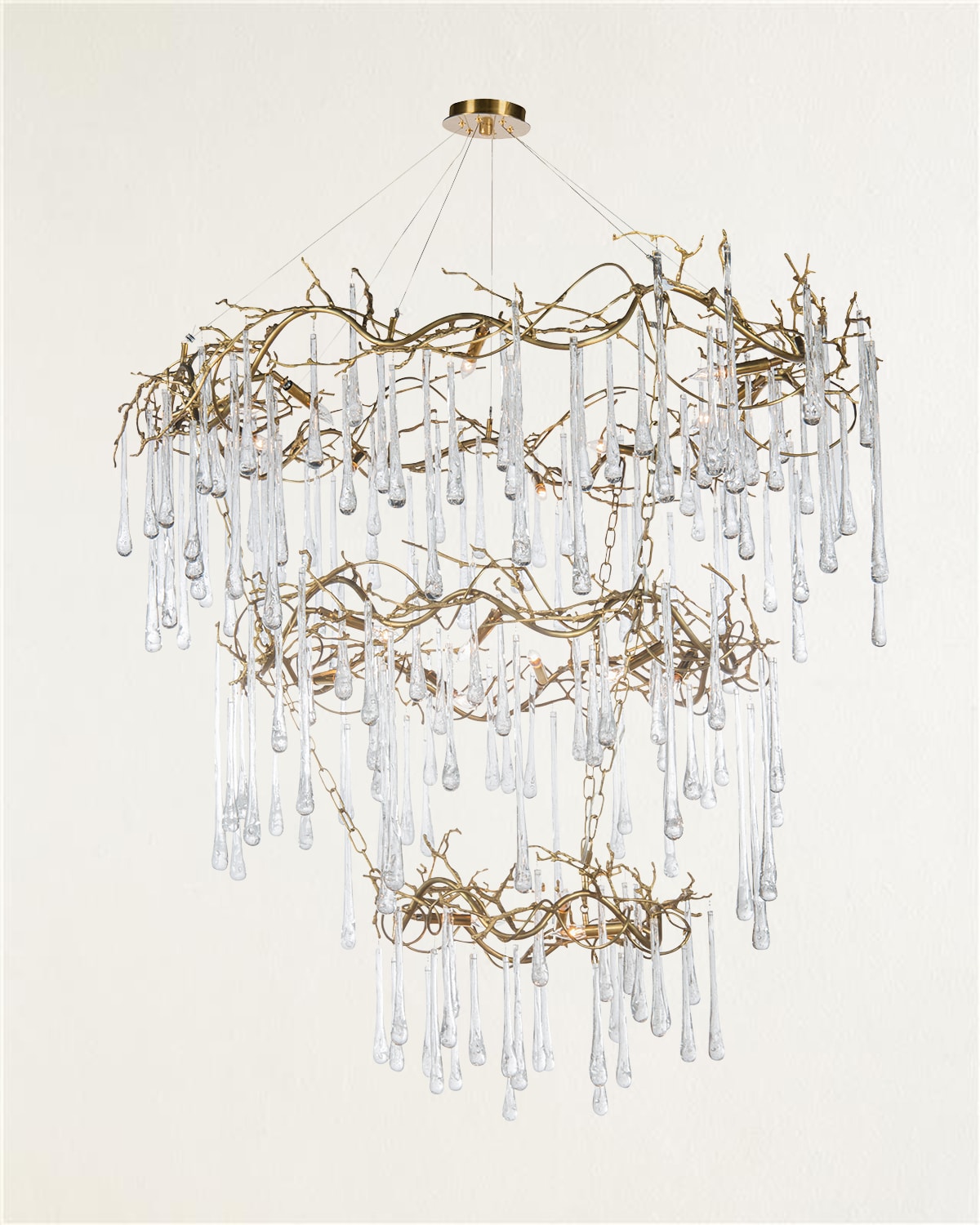 Shop John-richard Collection 72.5"t X 56"dia. Branched Crystal 20-light Chandelier In Gold