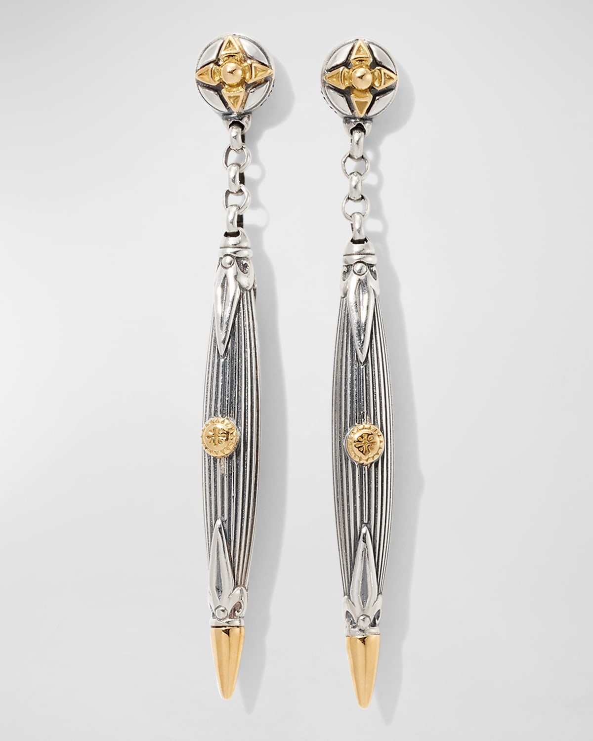 Konstantino Delos Two-tone Long Drop Earrings