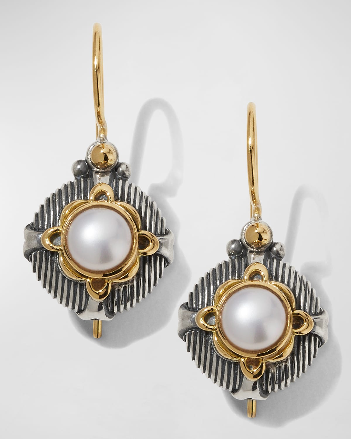 Konstantino Delos Two-tone Pearl Round Drop Earrings
