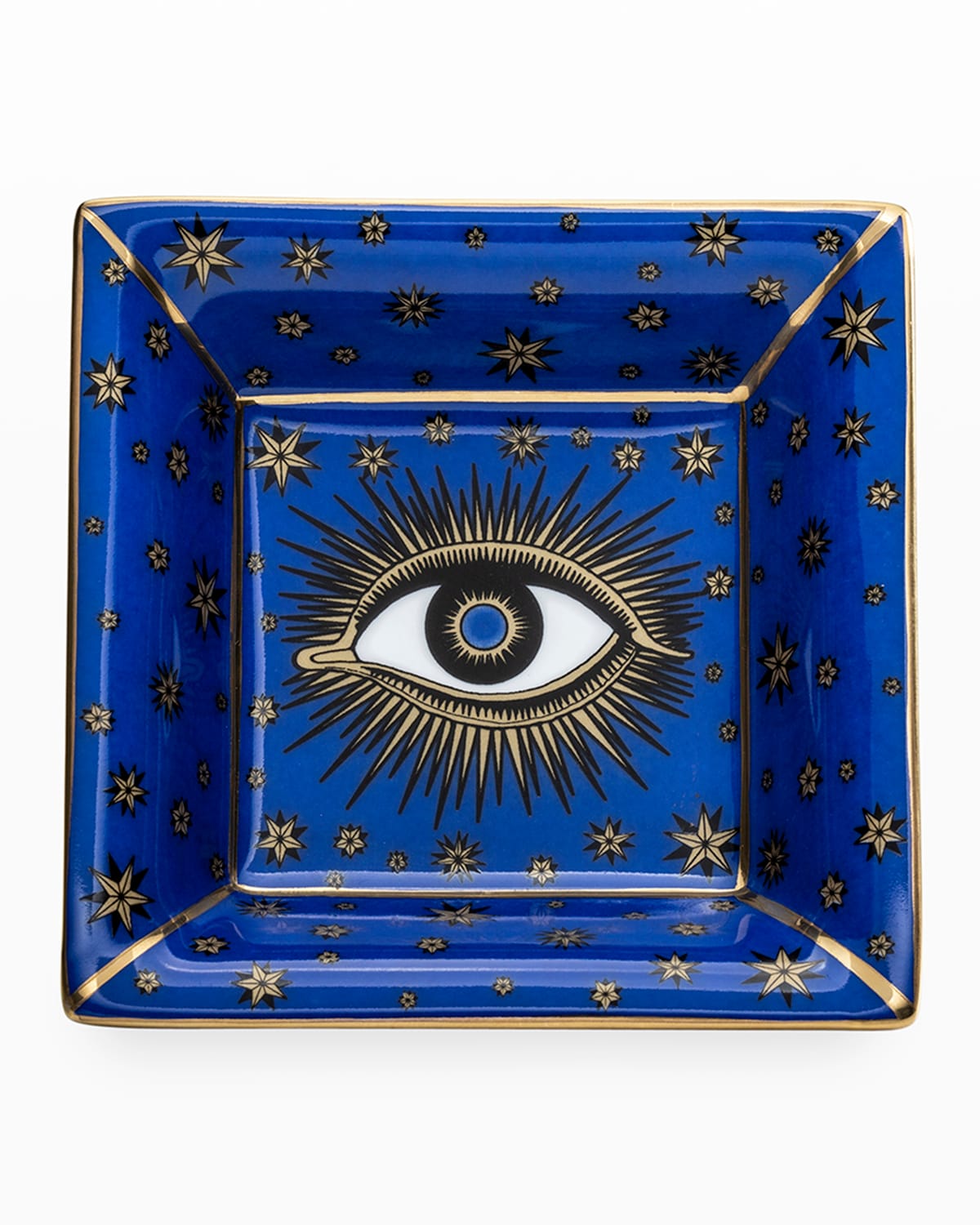 Halcyon Days Evil Eye Square Tray In Blue