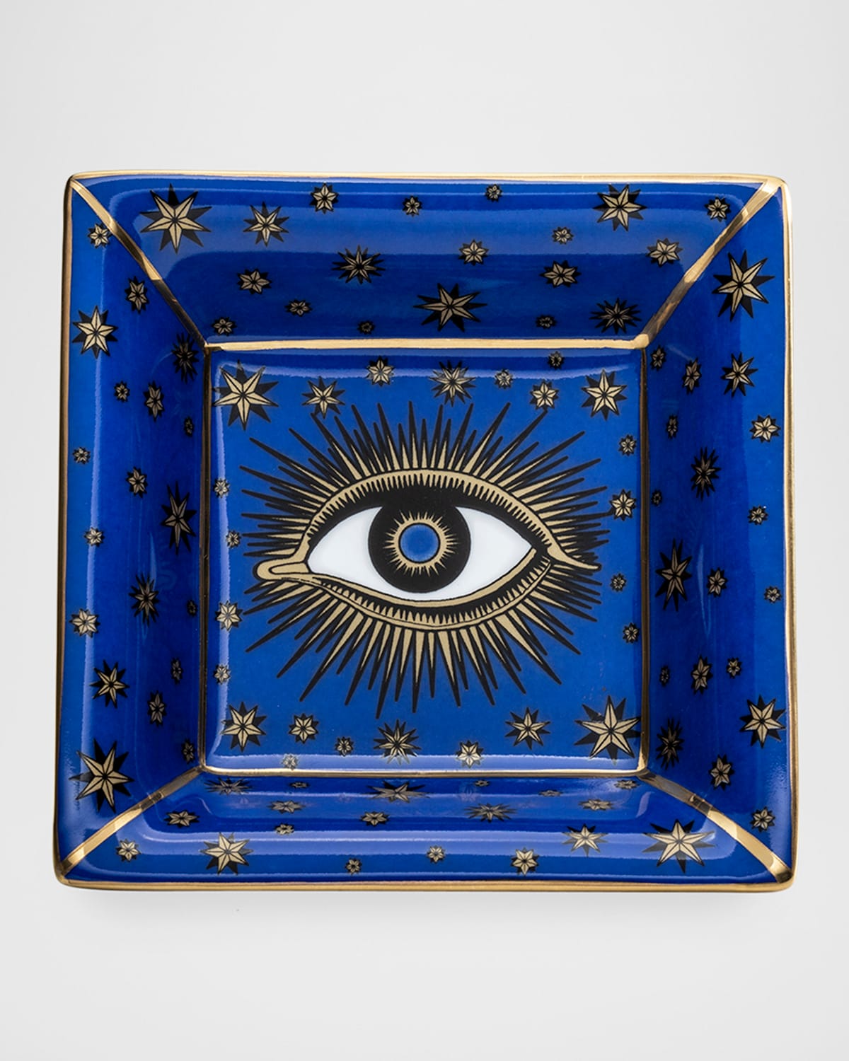 Halcyon Days Evil Eye Square Tray In Blue