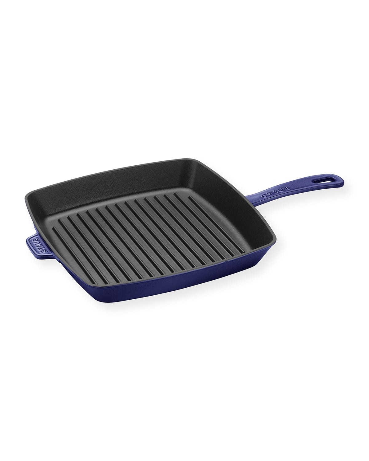 Shop Staub Cast Iron 12-inch Square Grill Pan In Dark Blue