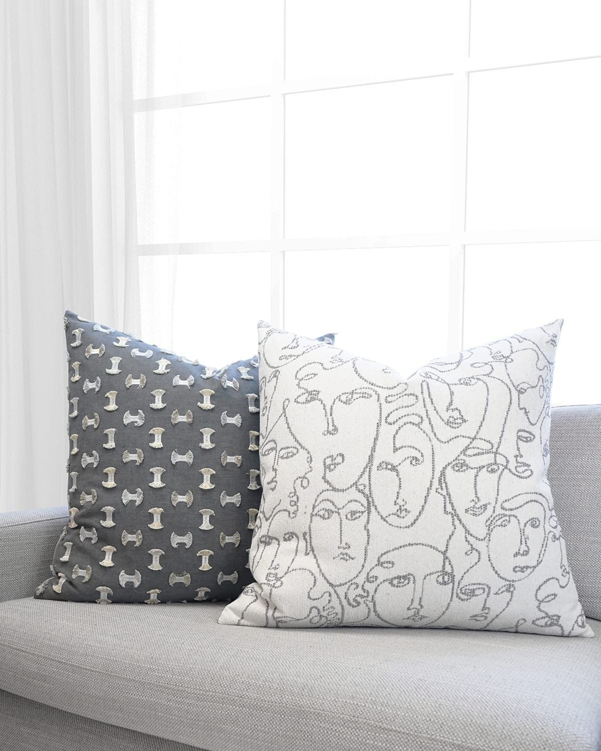 D.v. Kap Home Frayed - Gunmetal 24x24" Pillow