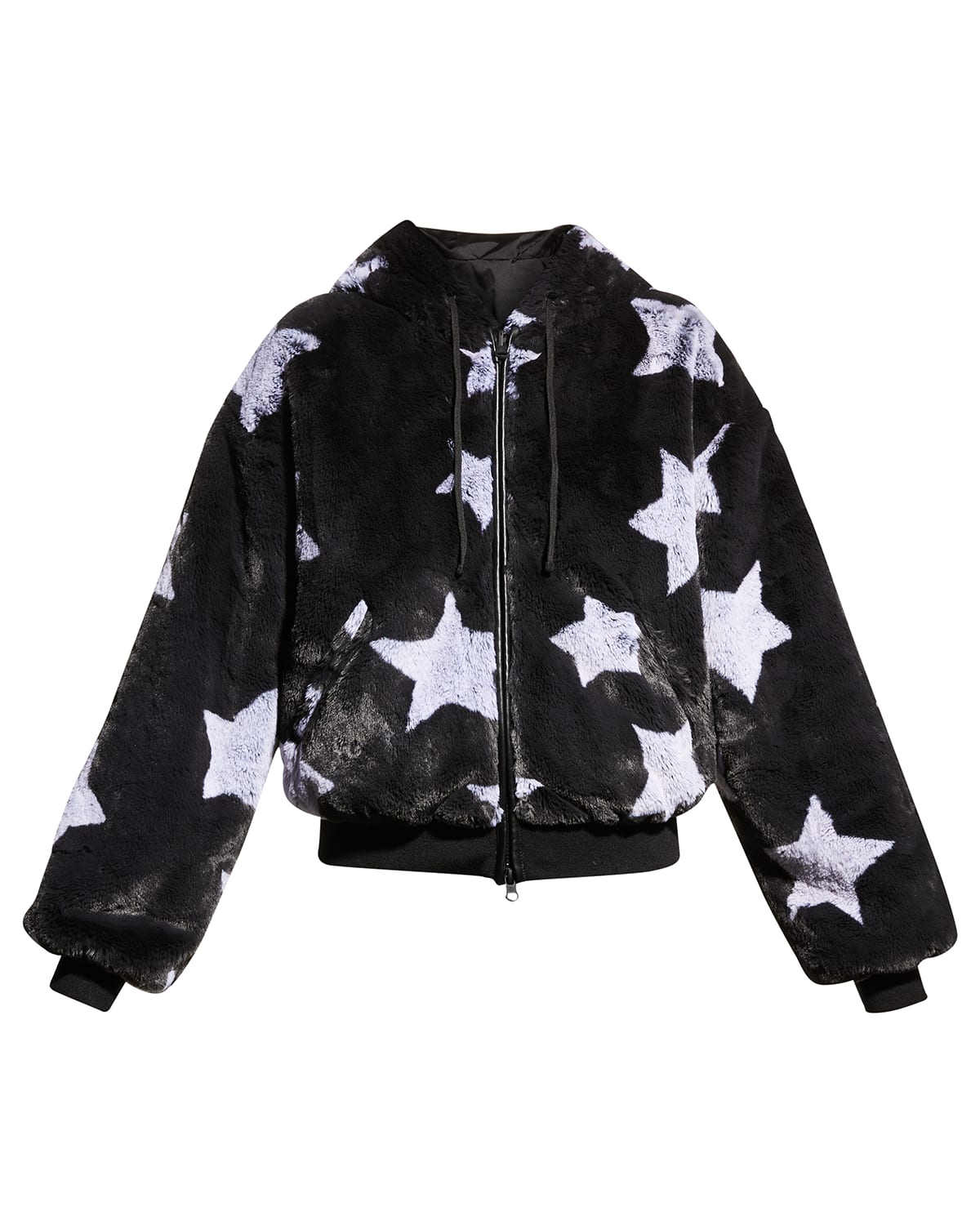 Faux-Fur Reversible Star Hoodie