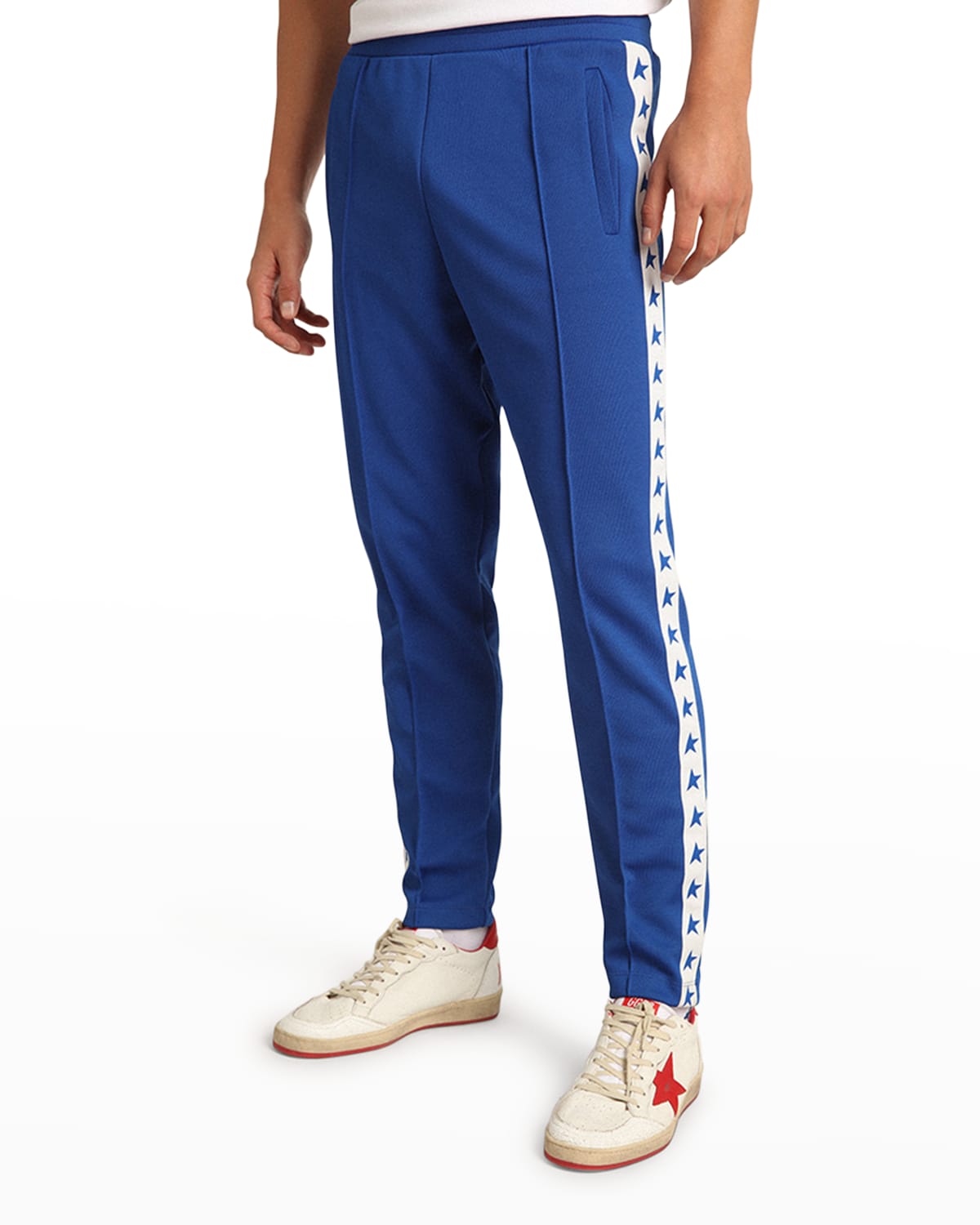 Golden Goose Doro Logo Side-stripe Joggers In Bluette White