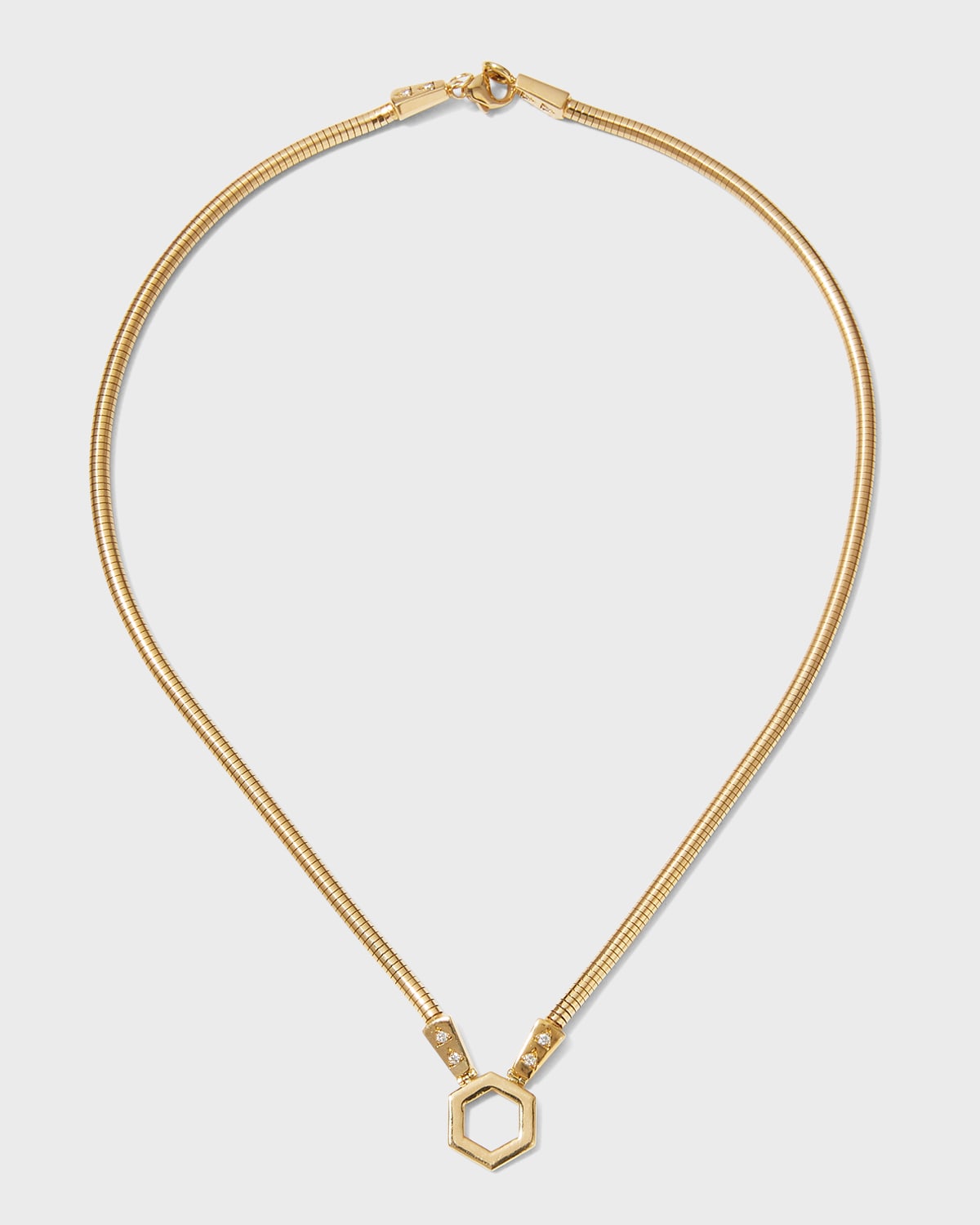 18k Yellow Gold Cleo's Snake Foundation Necklace with Diamonds