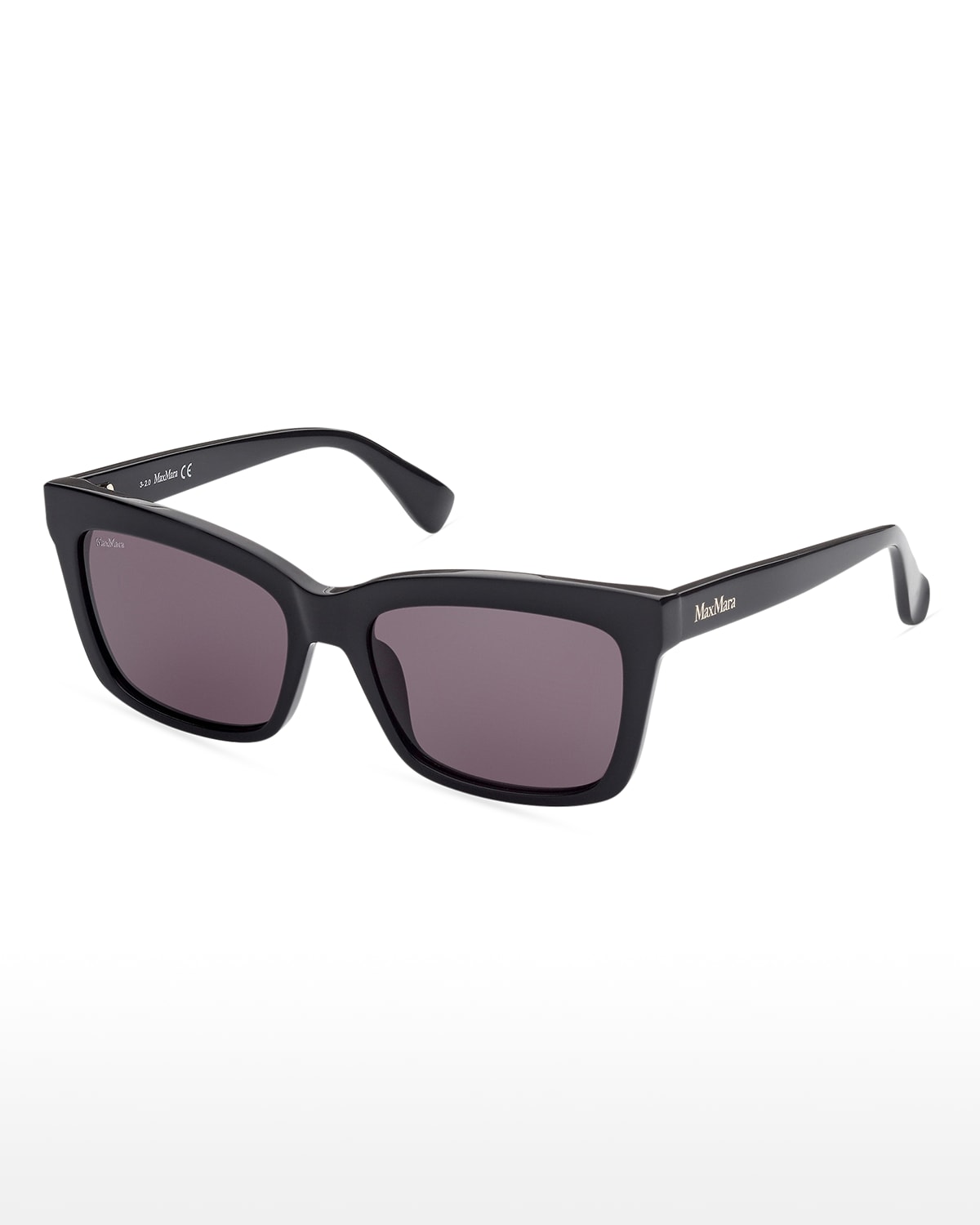 Shop Max Mara Rectangle Acetate Sunglasses In Sblk/smk