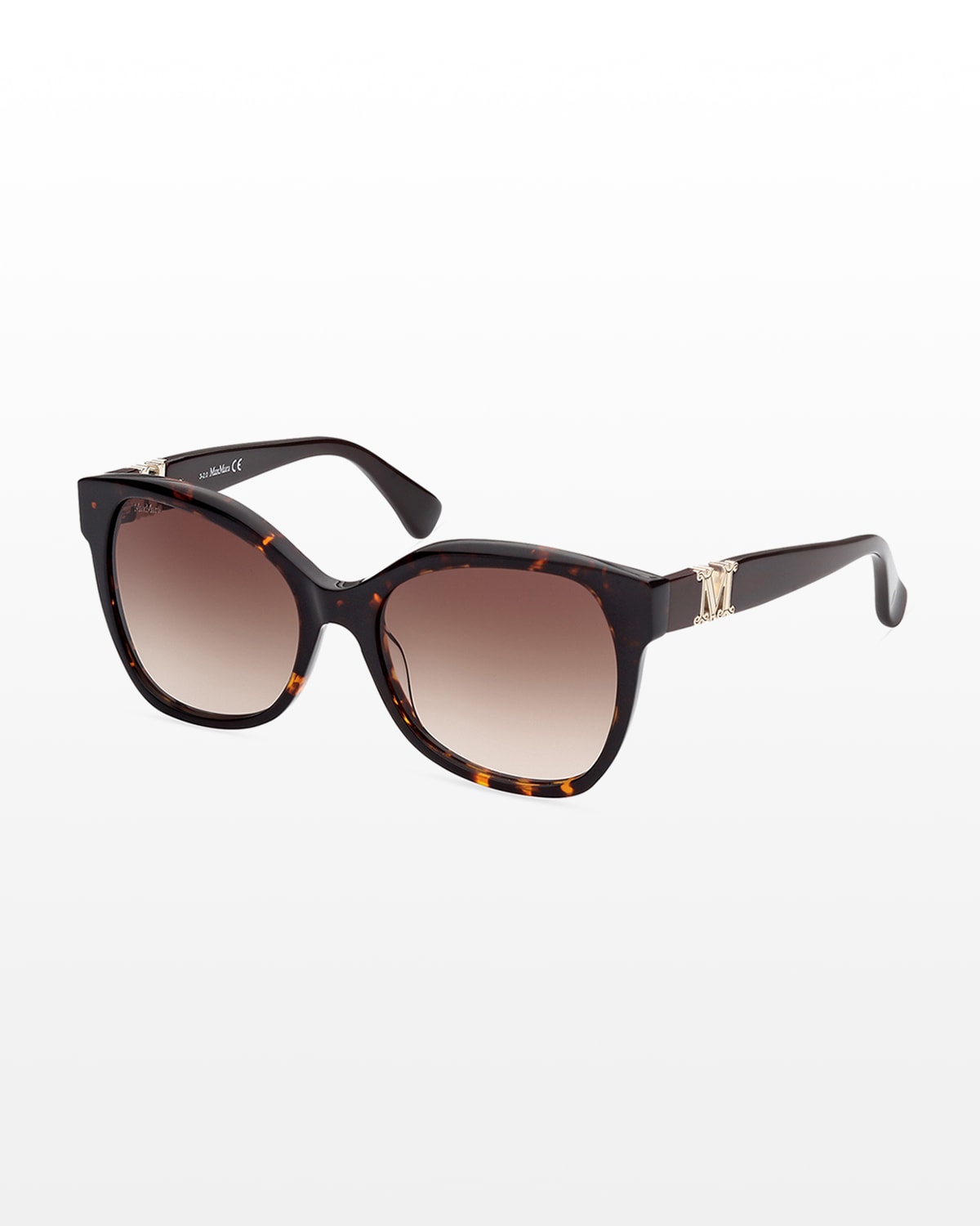 Shop Max Mara Acetate Butterfly Sunglasses In Dhav/brng