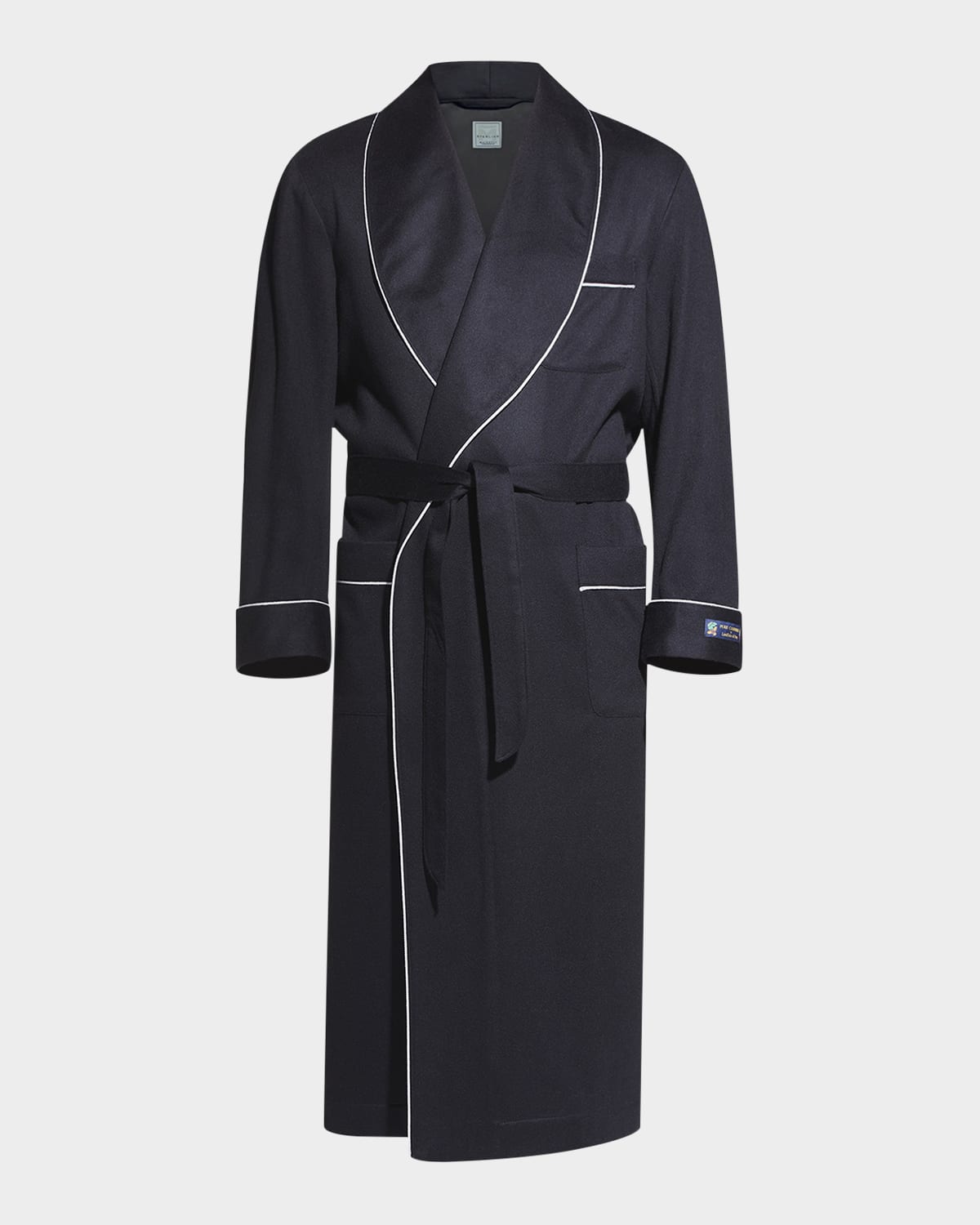 Men's Cashmere Braid-Trim Shawl Robe