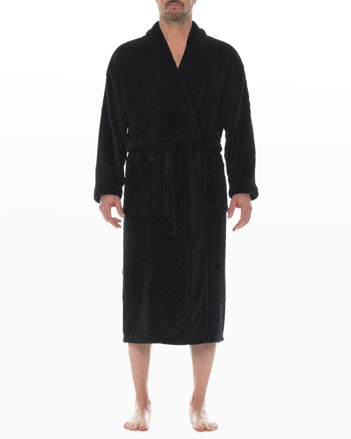Majestic International Men's Crossroads Textured Plush Shawl Robe