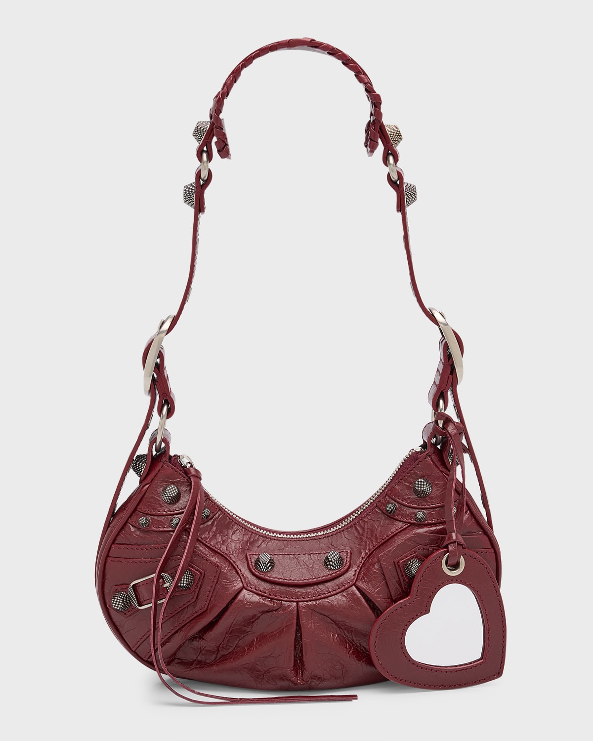 Balenciaga Extra Small Le Cagole Lambskin Shoulder Bag In Brick Red