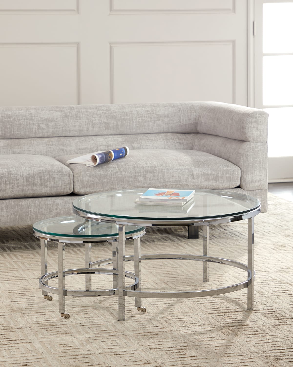 Katherine Noble By Bmc Miley 2-piece Nesting Coffee Table In Polished Chrome