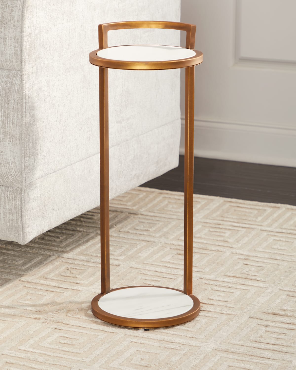 Katherine Noble By Bmc Marion Accent Table In Antique Gold 