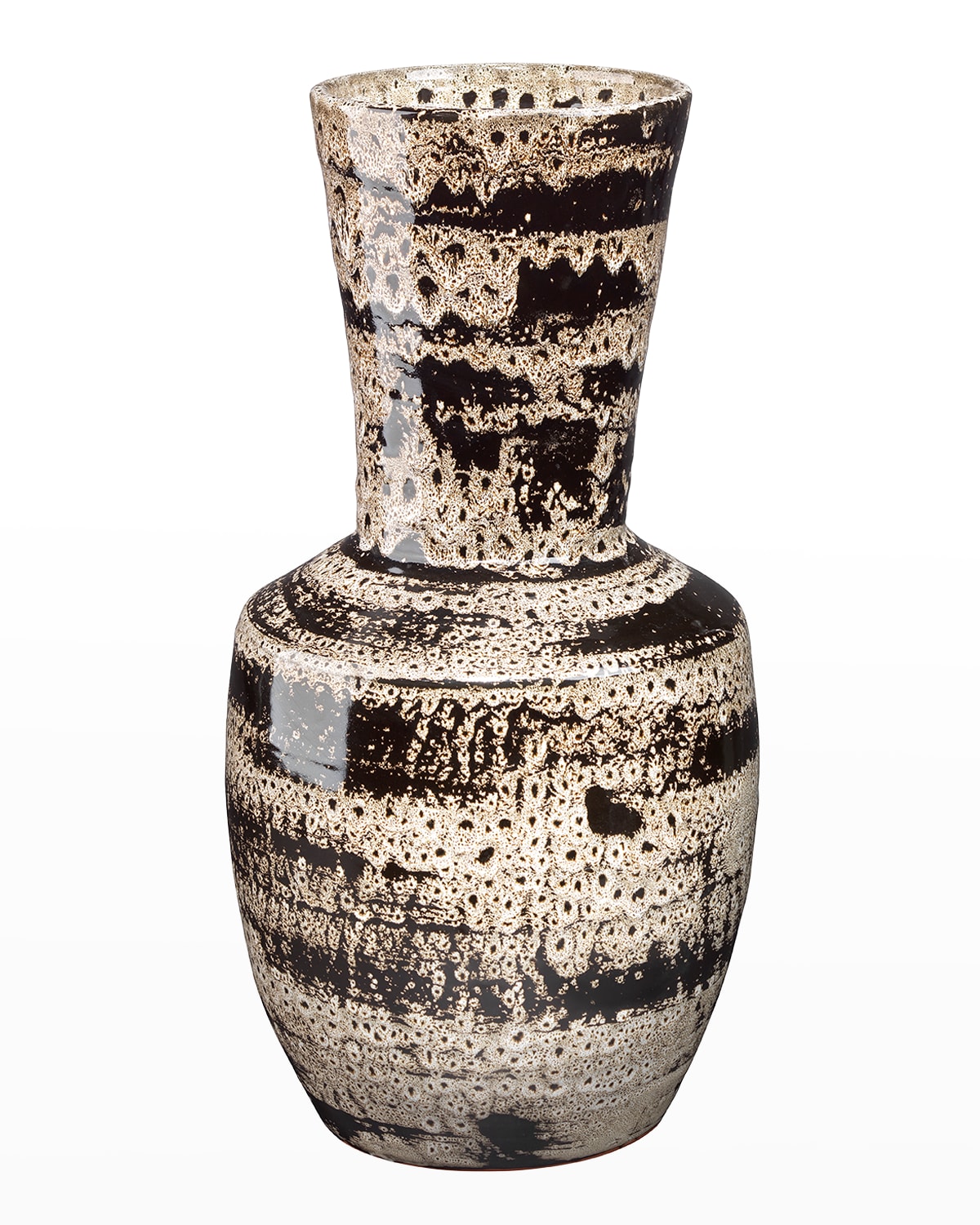Shop Jamie Young Jones Vase In Beige &amp; Black Ceramic
