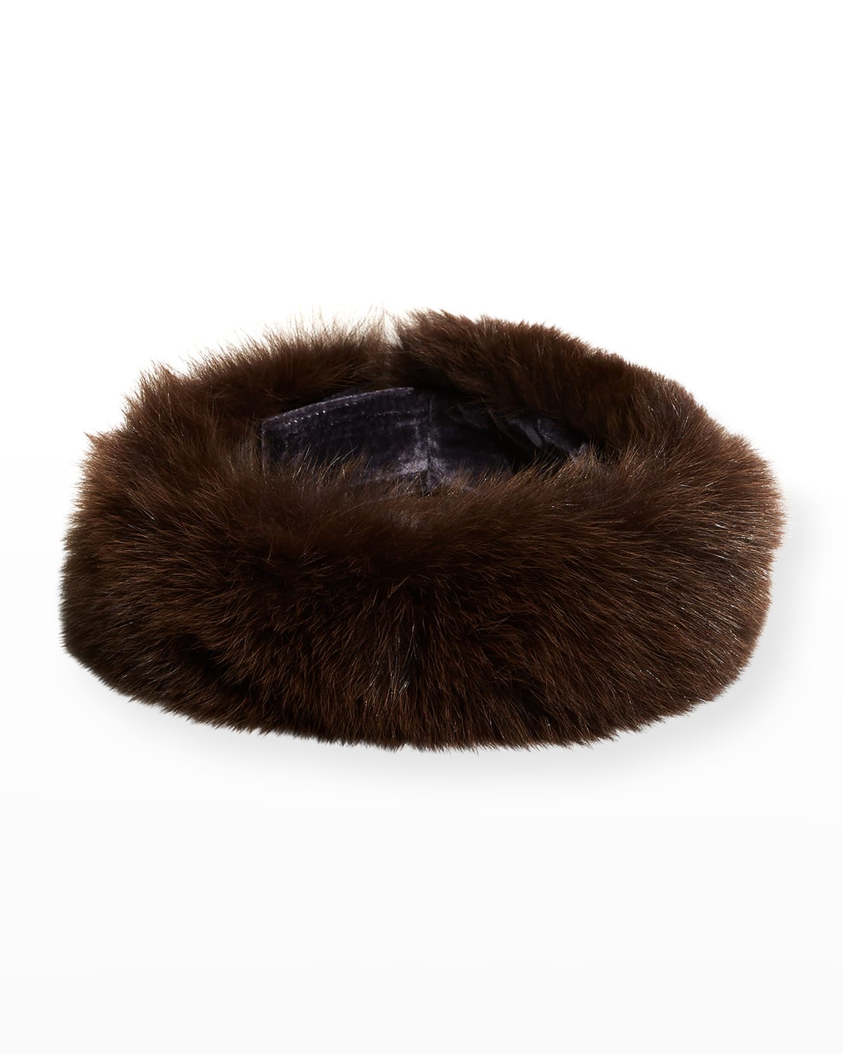 Gorski Fox Fur Headband In Mahogany