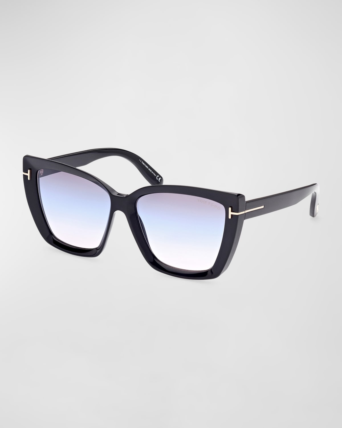 Shop Tom Ford Scarlet Square Injection Plastic Sunglasses In Black / Grey