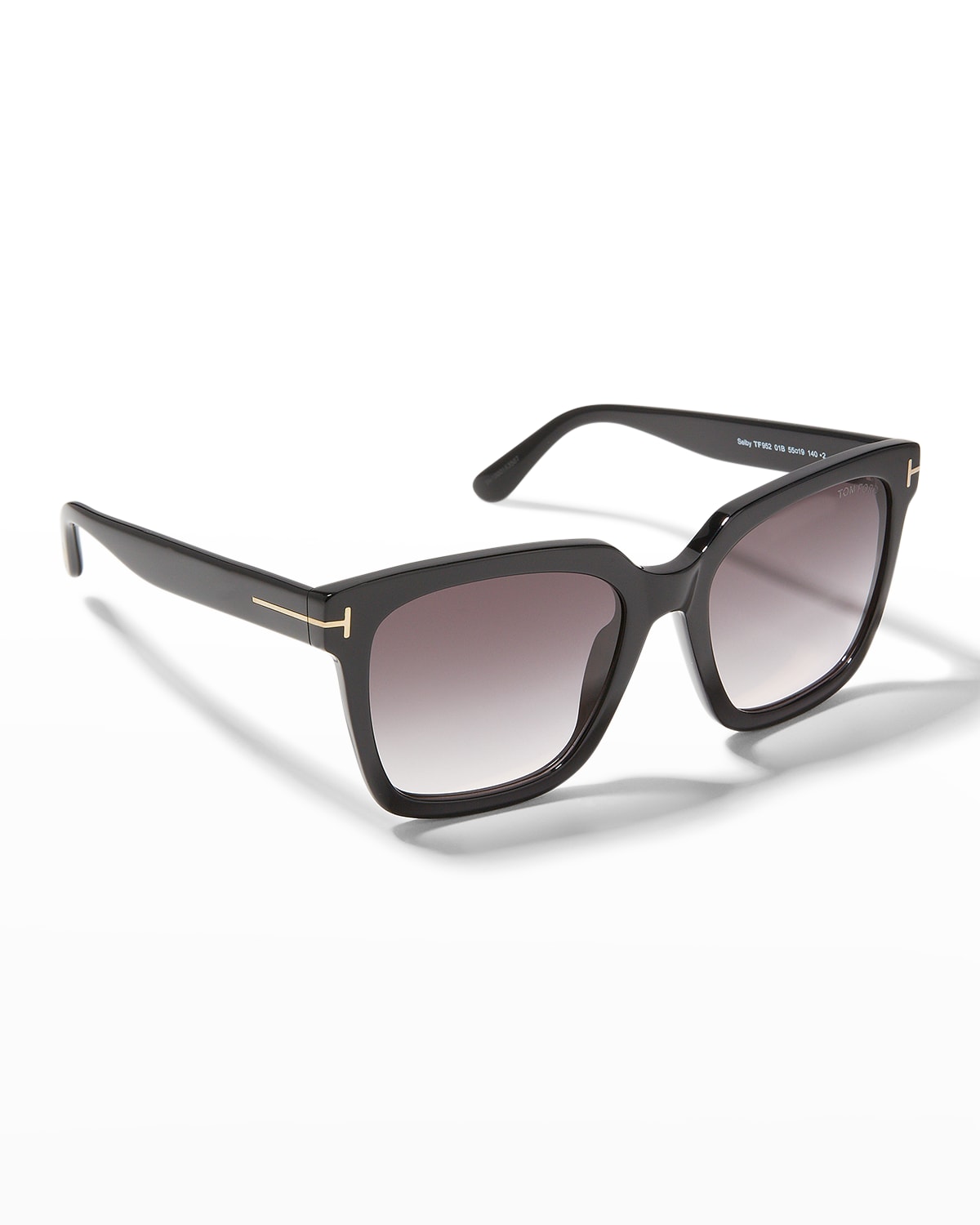 Shop Tom Ford Selby Square Acetate Sunglasses In Black / Grey