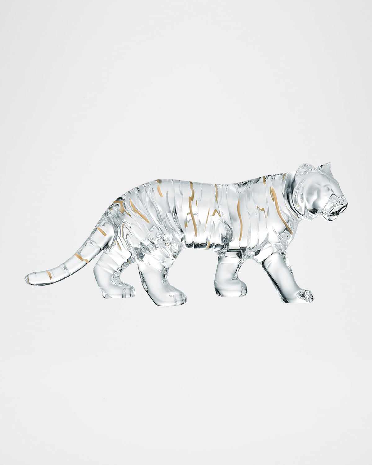 Shop Baccarat Tiger Figurine In Clear20k Gold